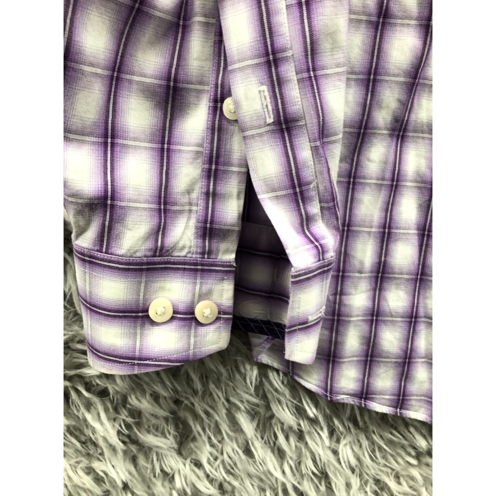 Ben Sherman Ben Sherman Shirt Mens Purple Long Sleeve Spread Collar 16.5 32-33 Button-Up Regular Plaid Size US XL / EU 56 / 4 - 2 Thumbnail