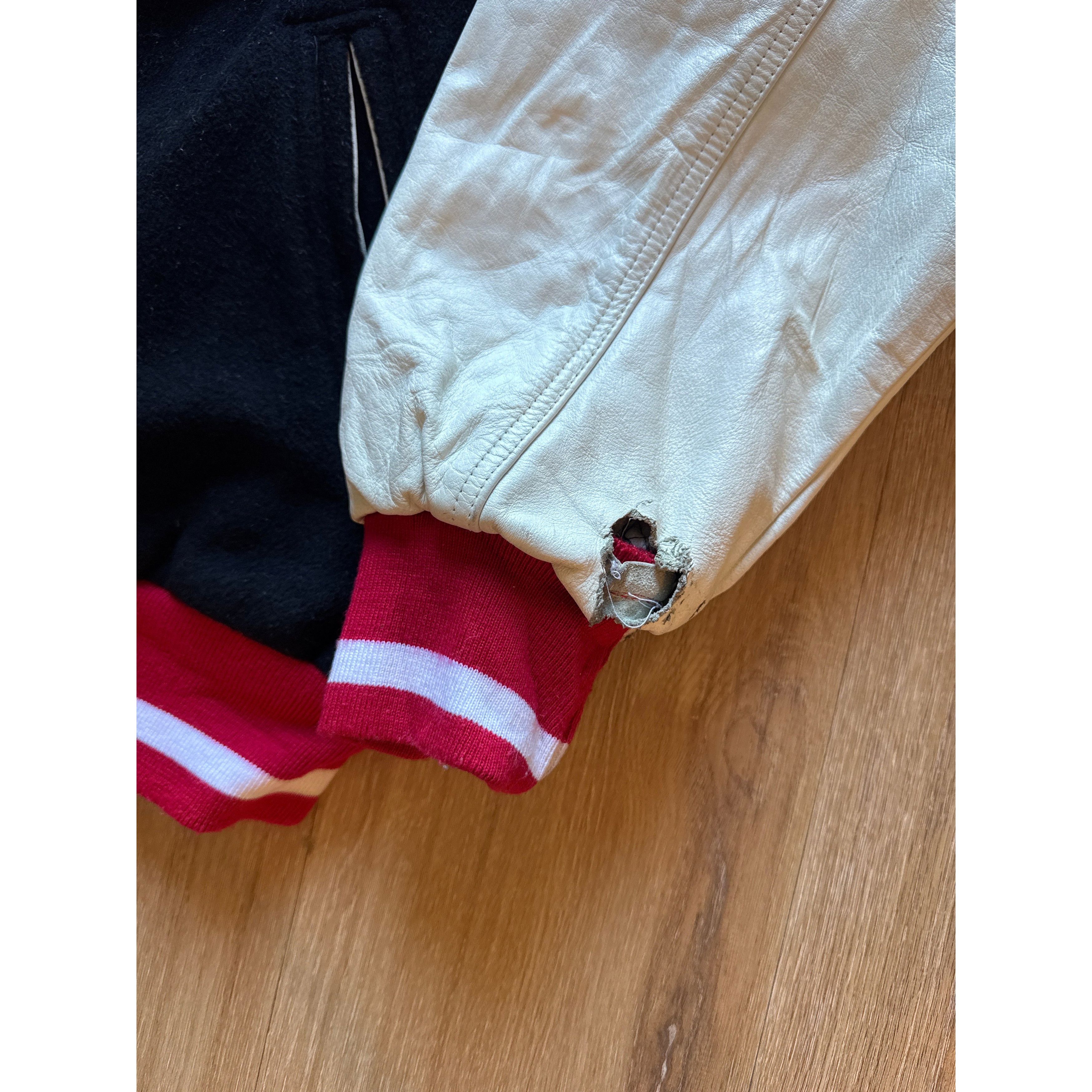 Other Vintage 90s Nike Force Basketball Snap Button Letterman Vars Size US XL / EU 56 / 4 - 4 Thumbnail