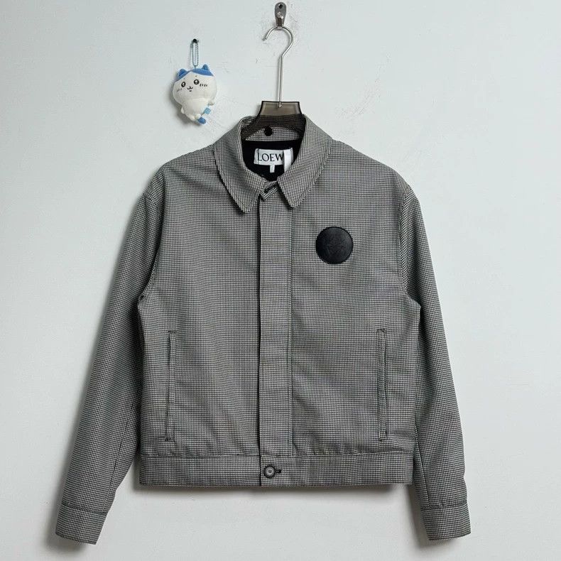 Loewe LOEWE Houndstooth leather logo shirt coat Size M / US 6-8 / IT 42-44 - 1 Thumbnail