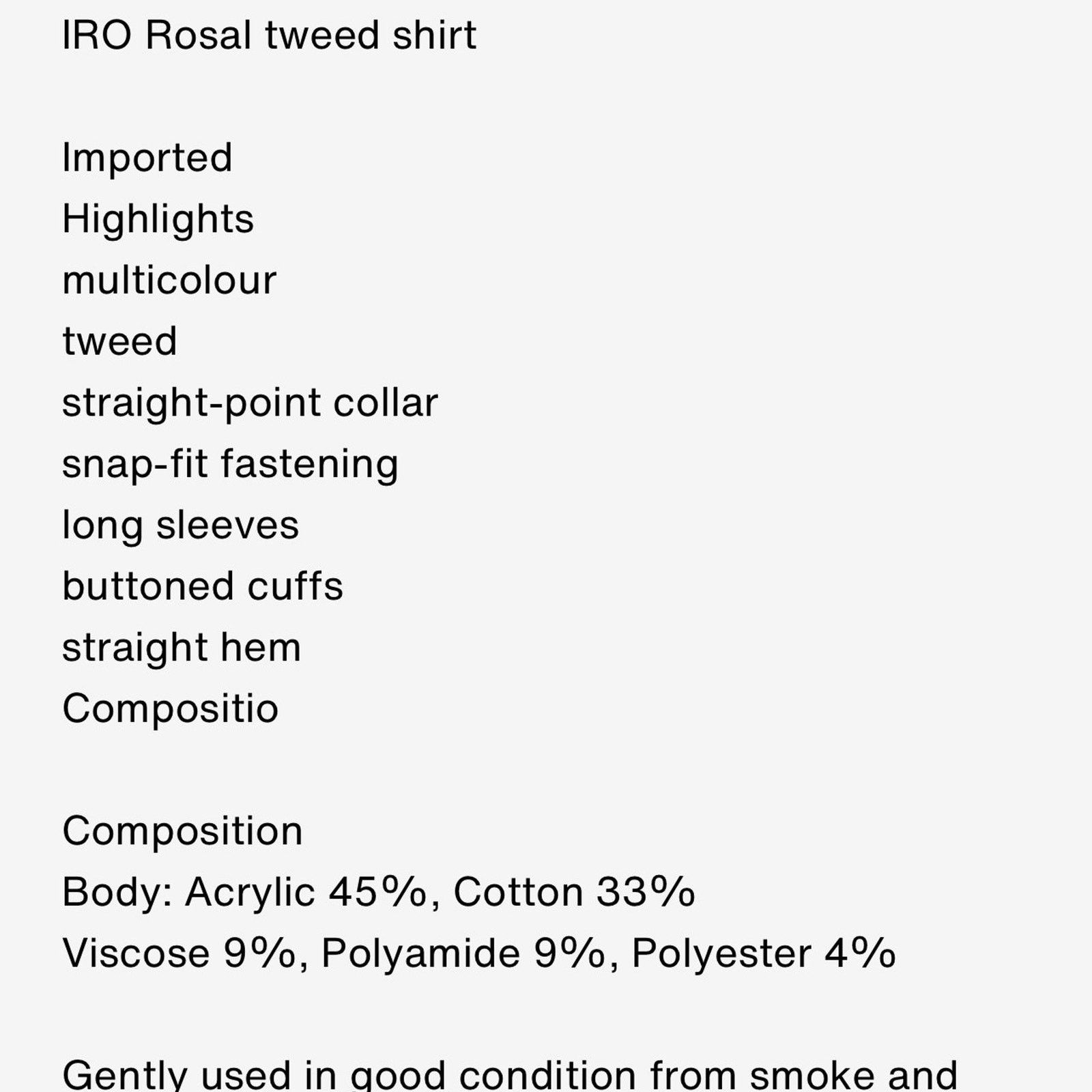 Iro IRO Rosal Tweed Shirt Size 32:/US:S Size S / US 4 / IT 40 - 5 Thumbnail