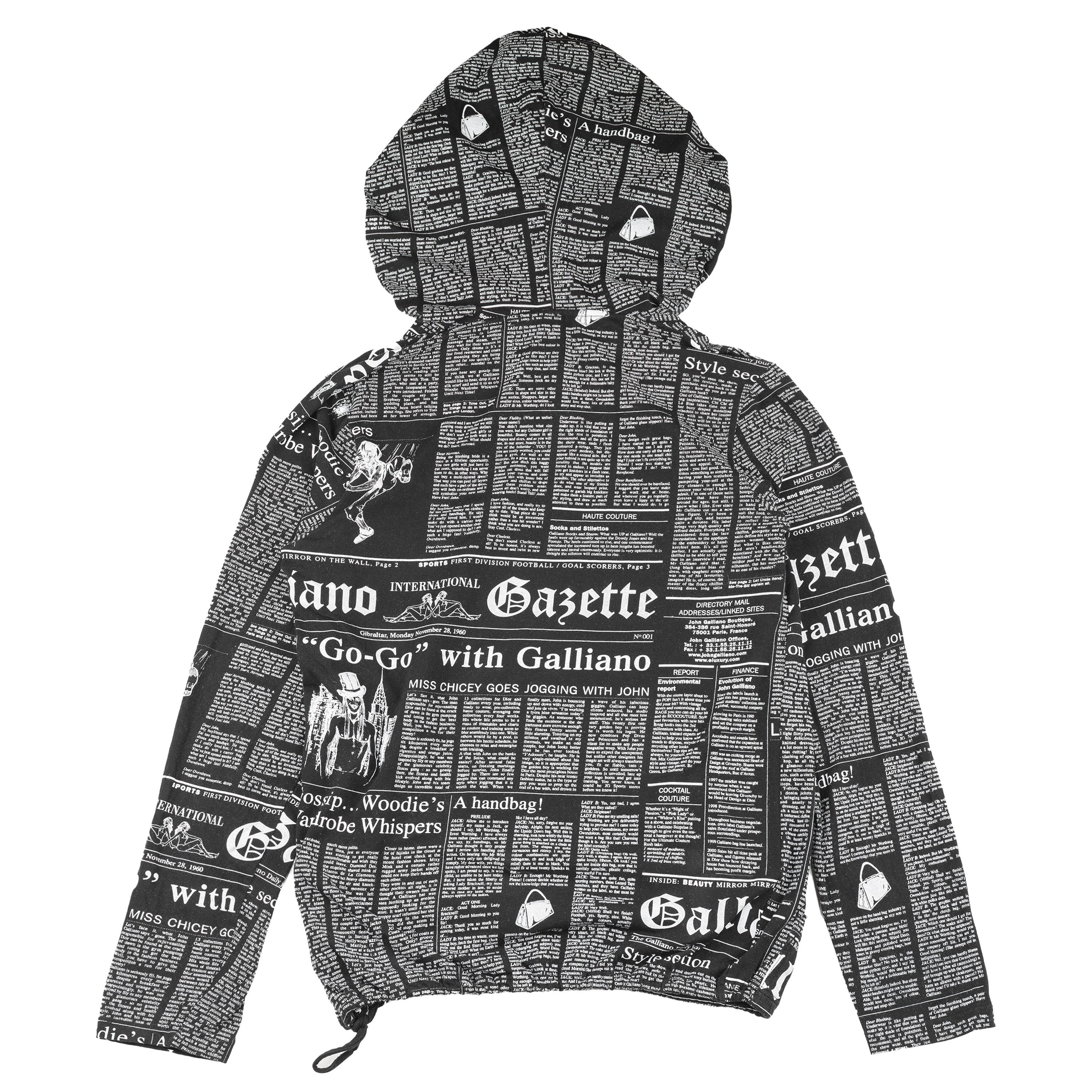John Galliano John Galliano Newspaper Gazette Black Hoodie Size US M / EU 48-50 / 2 - 2 Thumbnail