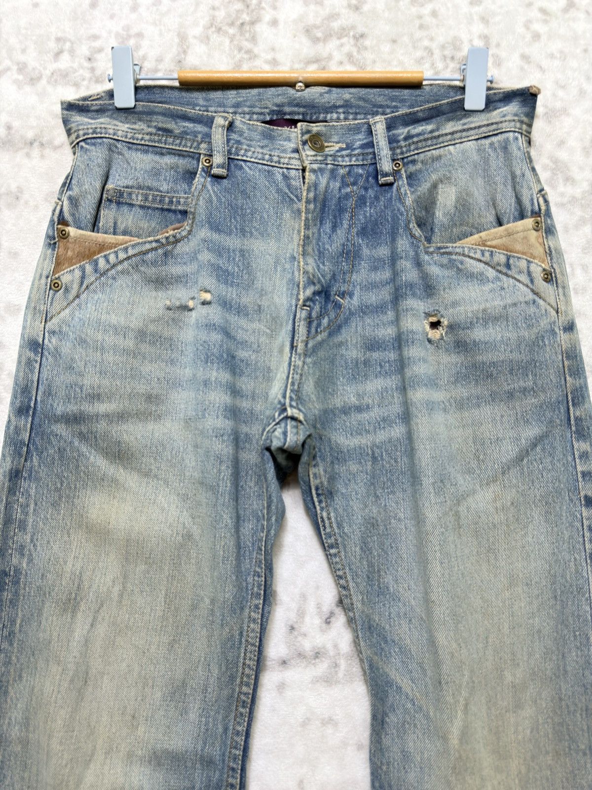 Japanese Brand Vintage KELEN Selvedge Leather Pocket Denim Jeans Size US 30 / EU 46 - 3 Thumbnail