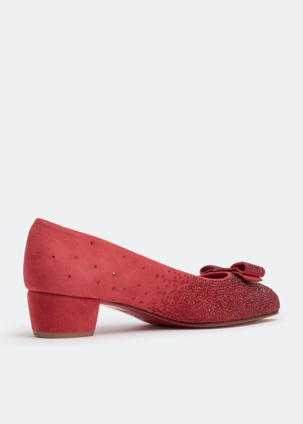 Salvatore Ferragamo o1s1rm1224 Vara Bow Embellished Pumps in Red Size US 9.5 / IT 39.5 - 4 Thumbnail