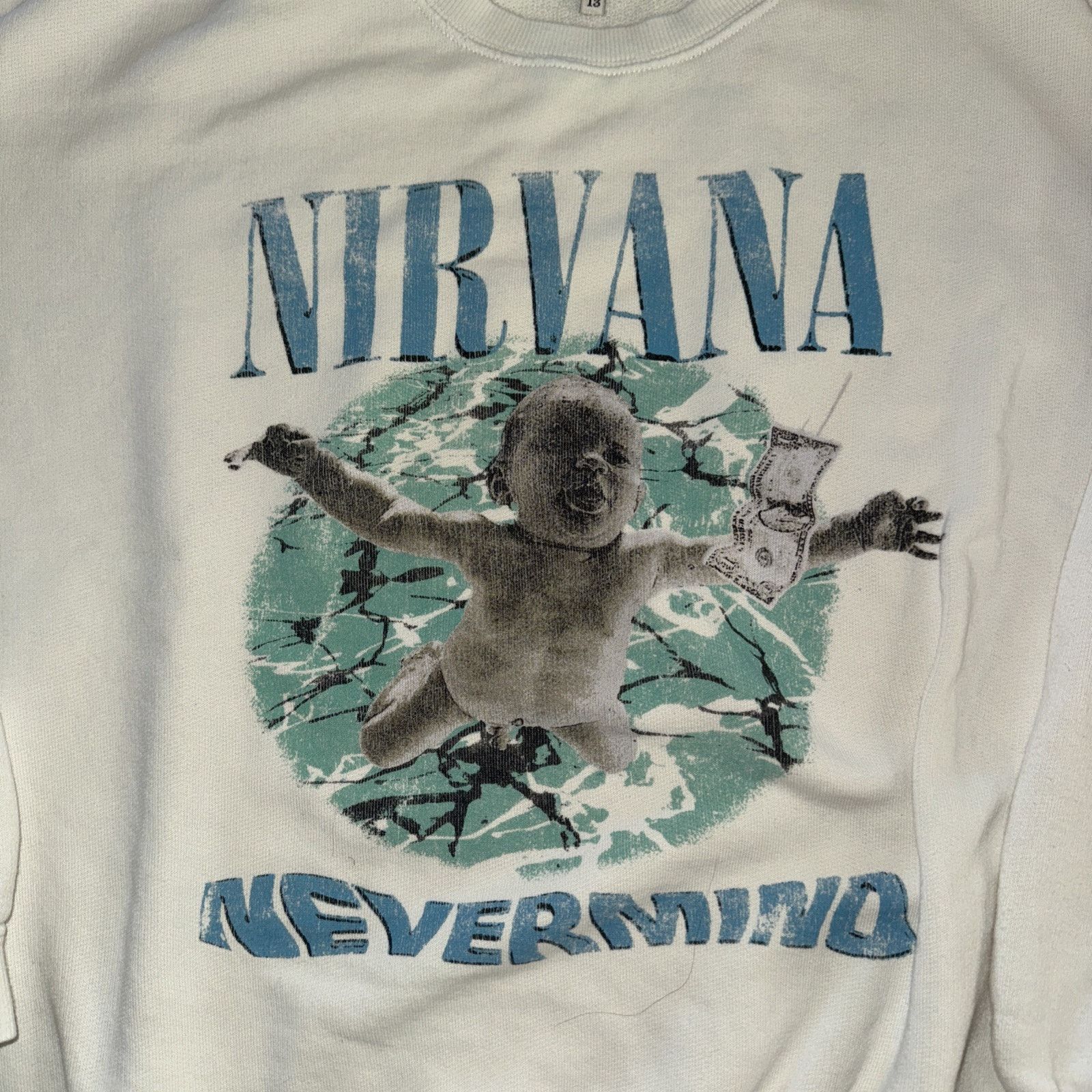 Japanese Brand × R13 R13 Nirvana Never Mind Crewneck Sweater White 24x22 Med Size M / US 6-8 / IT 42-44 - 2 Thumbnail