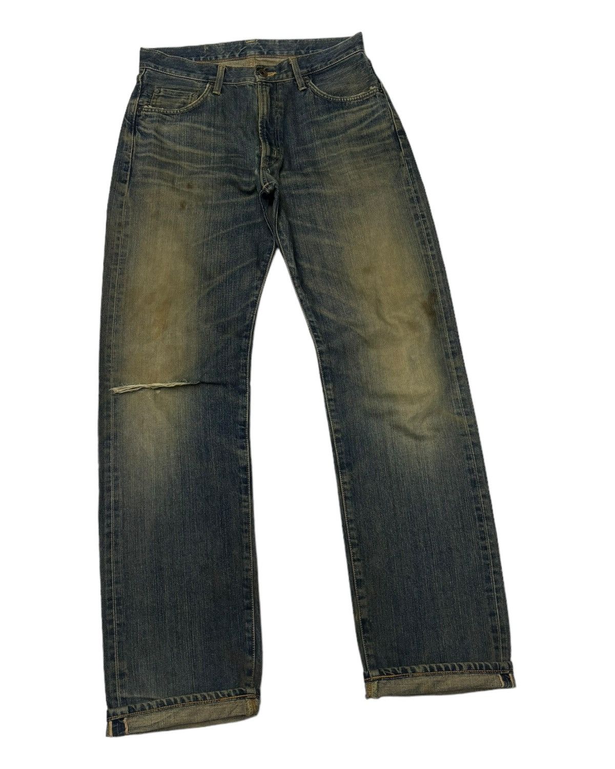 Edwin VINTAGE EDWIN 505XX SELVEDGE BAGGY DISTRESSED DENIM JEANS Size US 31 - 9 Thumbnail