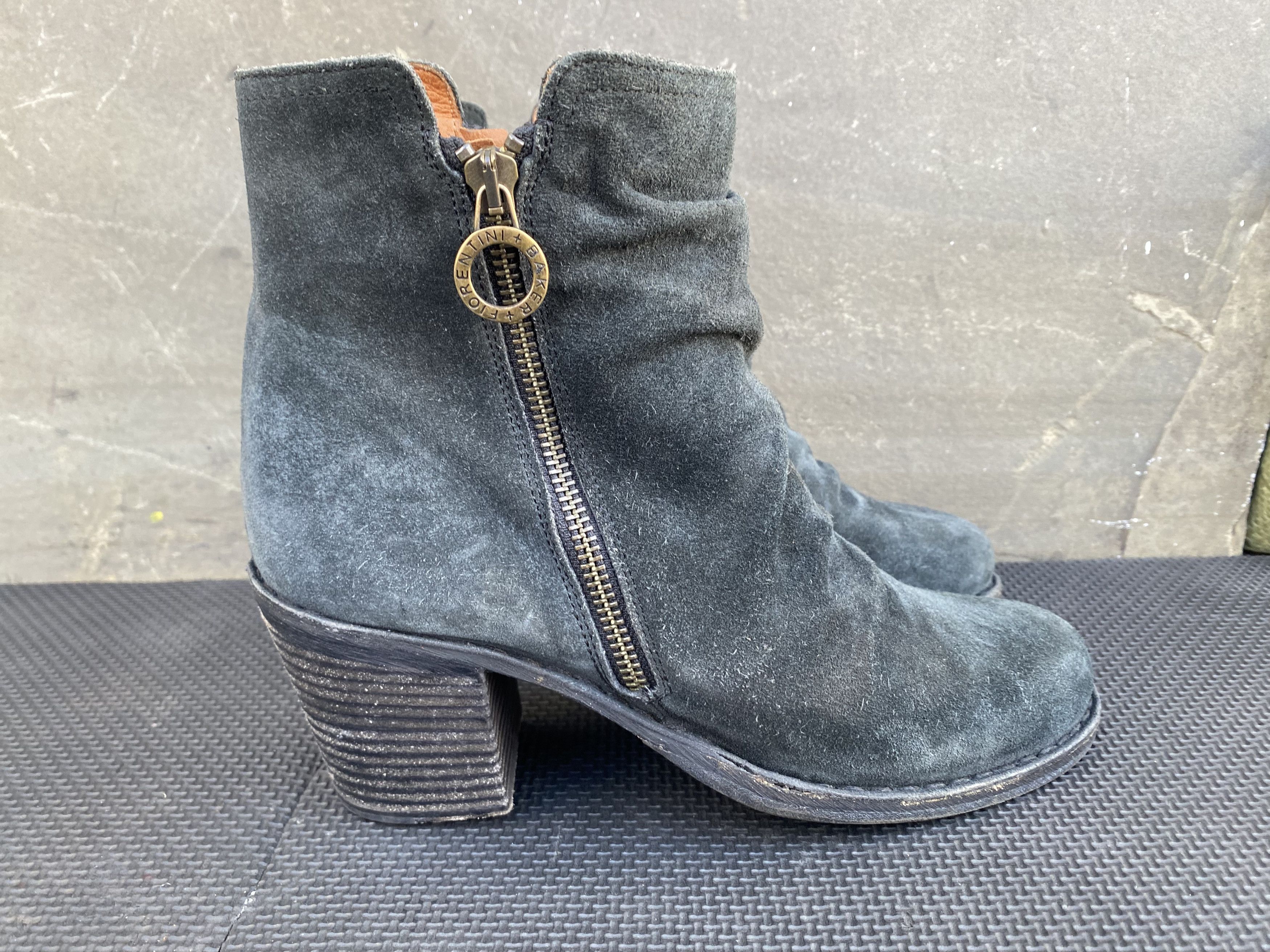 Fiorentini + Baker Fiorentini + Baker Suede Ankle Heeled Boots Buckle Booties Size US 7 / IT 37 - 5 Thumbnail