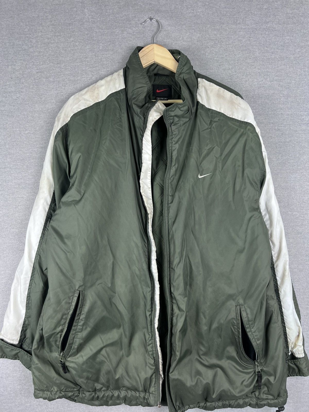 Nike Vintage 1990s Nike Long Forest Green Heavy Windbreaker XL Size US XL / EU 56 / 4 - 2 Thumbnail