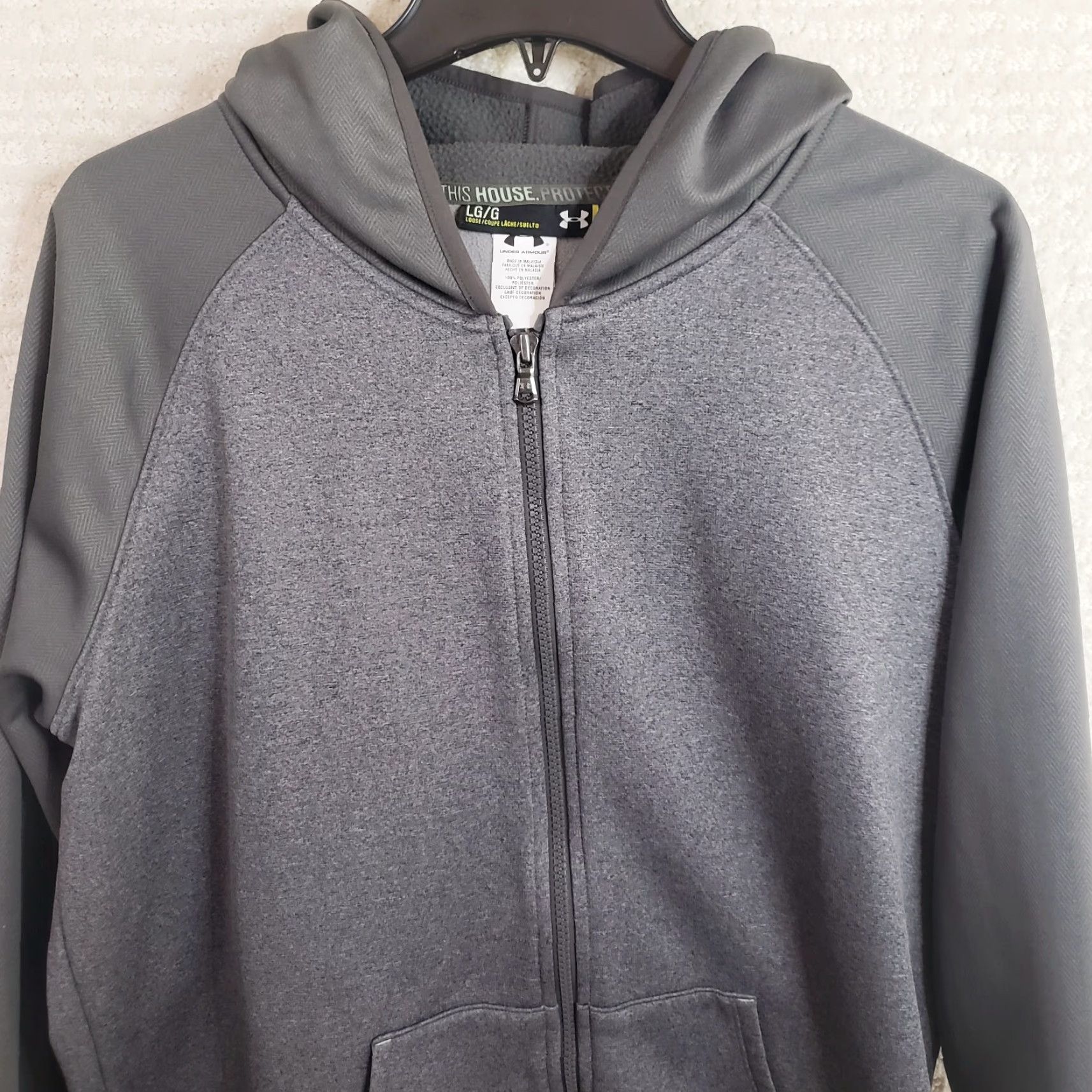 Under Armour Under Armour Hoodie Mens Gray Full Zip Hooded Sweatshirt Storm L Logo Zipper Pocket Regular Fit Size US L / EU 52-54 / 3 - 2 Thumbnail