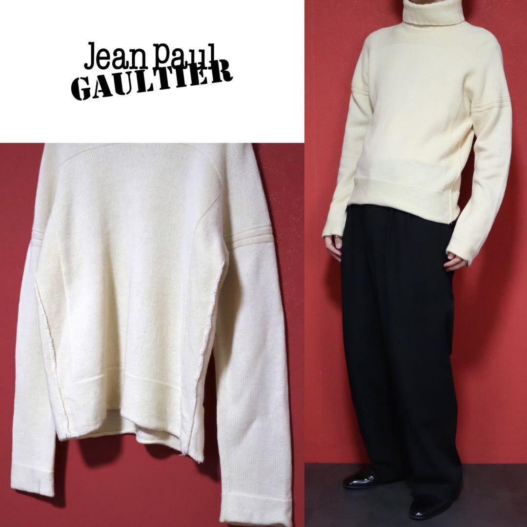 Jean Paul Gaultier Homme Panel Turtleneck Size 48 in White, Men's