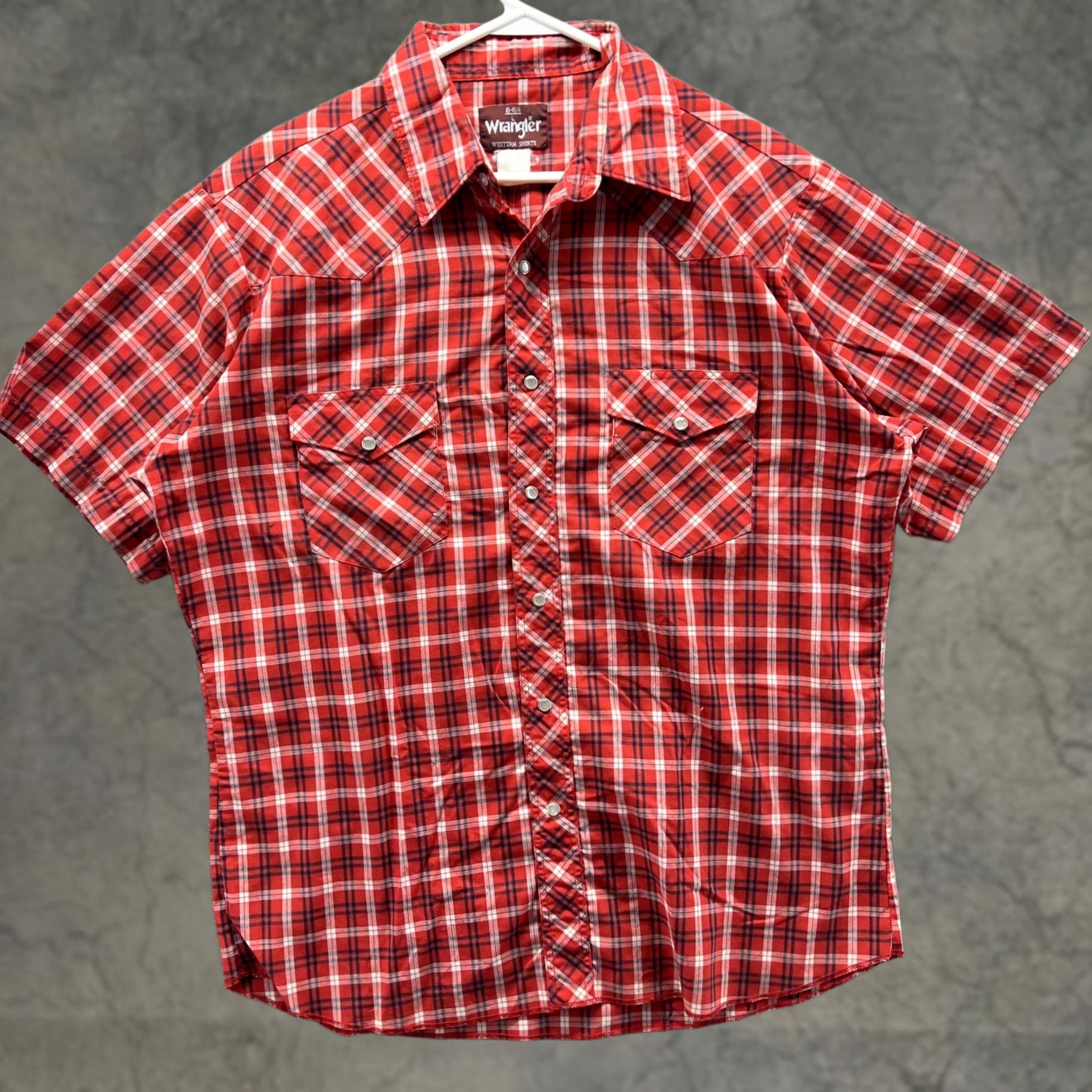 Wrangler Wrangler Shirt Mens Large Red Plaid Short Sleeve Western Snap Pockets Casual Size US L / EU 52-54 / 3 - 1 Thumbnail