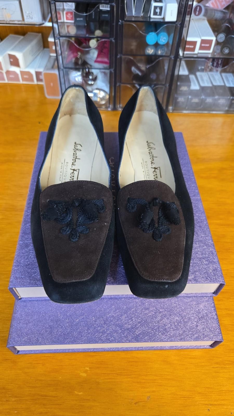 Salvatore Ferragamo Salvatore Ferragamo Vintage Suede Crest Loafers (US 6.5) Size US 4.5 / IT 34.5 - 1 Thumbnail