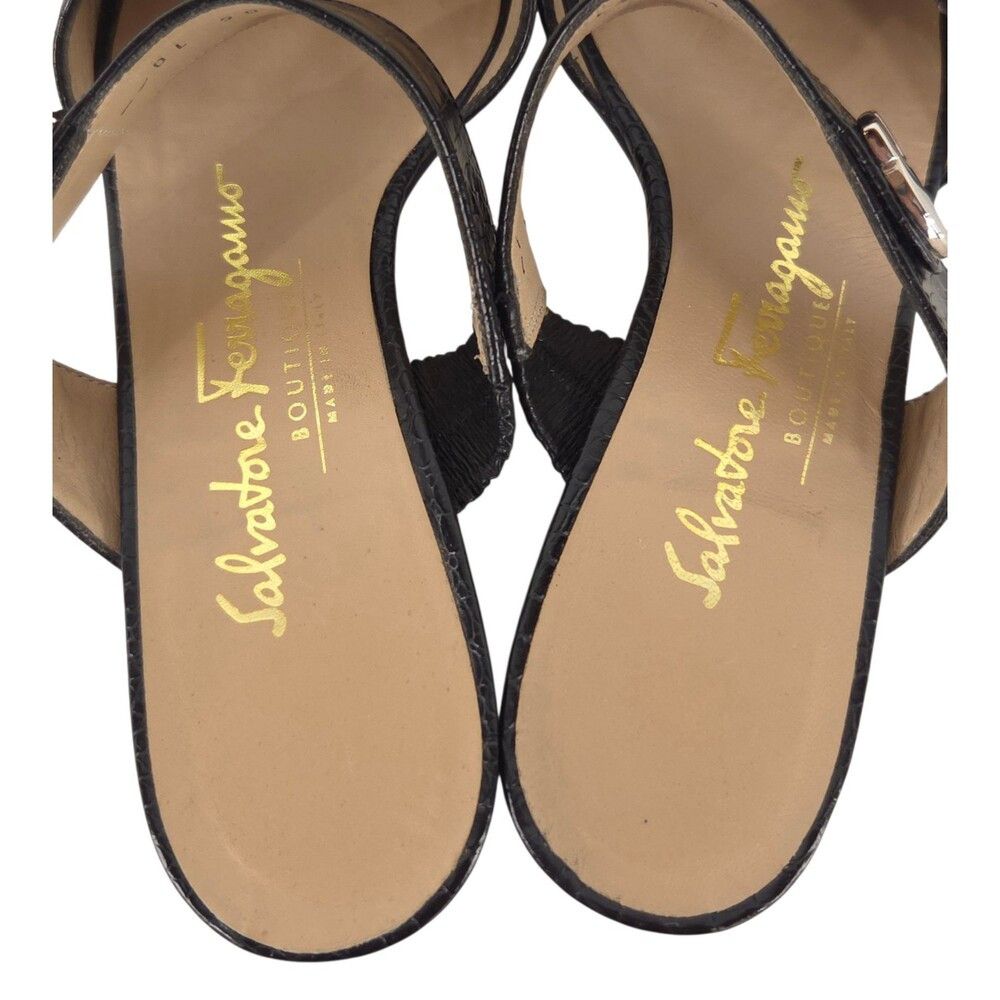 Salvatore Ferragamo Vintage Salvatore Ferragamo Croc Embossed Gancini Sandal 4.5 Size US 4.5 / IT 34.5 - 7 Thumbnail