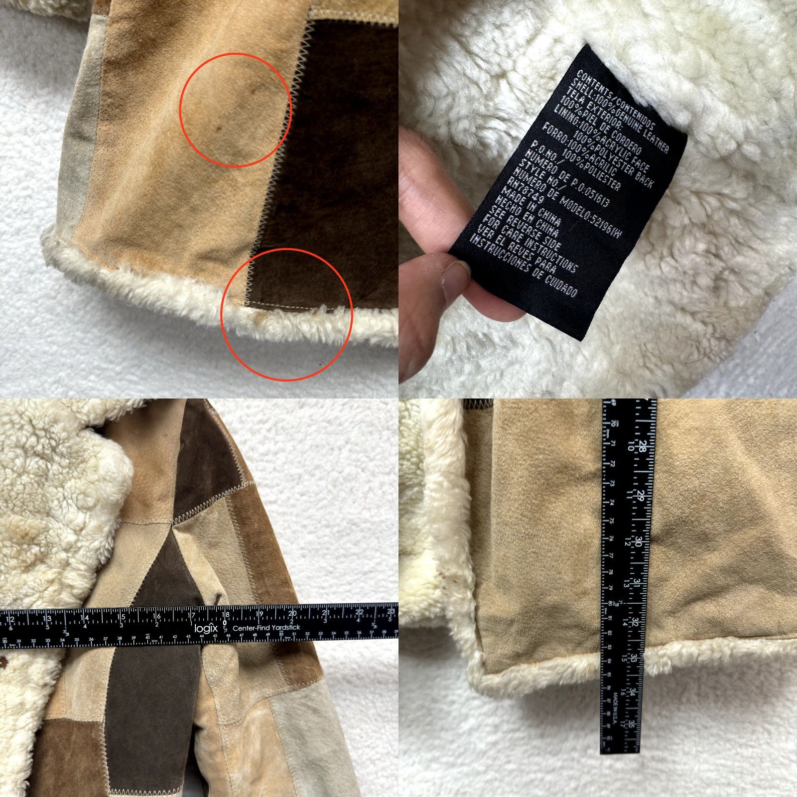 Vintage Y2K Vintage Afghan Penny Lane Jacket Coat Patchwork Leather Faux Fur Bratz Wet SEal Jacket XS Womens Suede Beige Be... Size S / US 4 / IT 40 - 9 Thumbnail