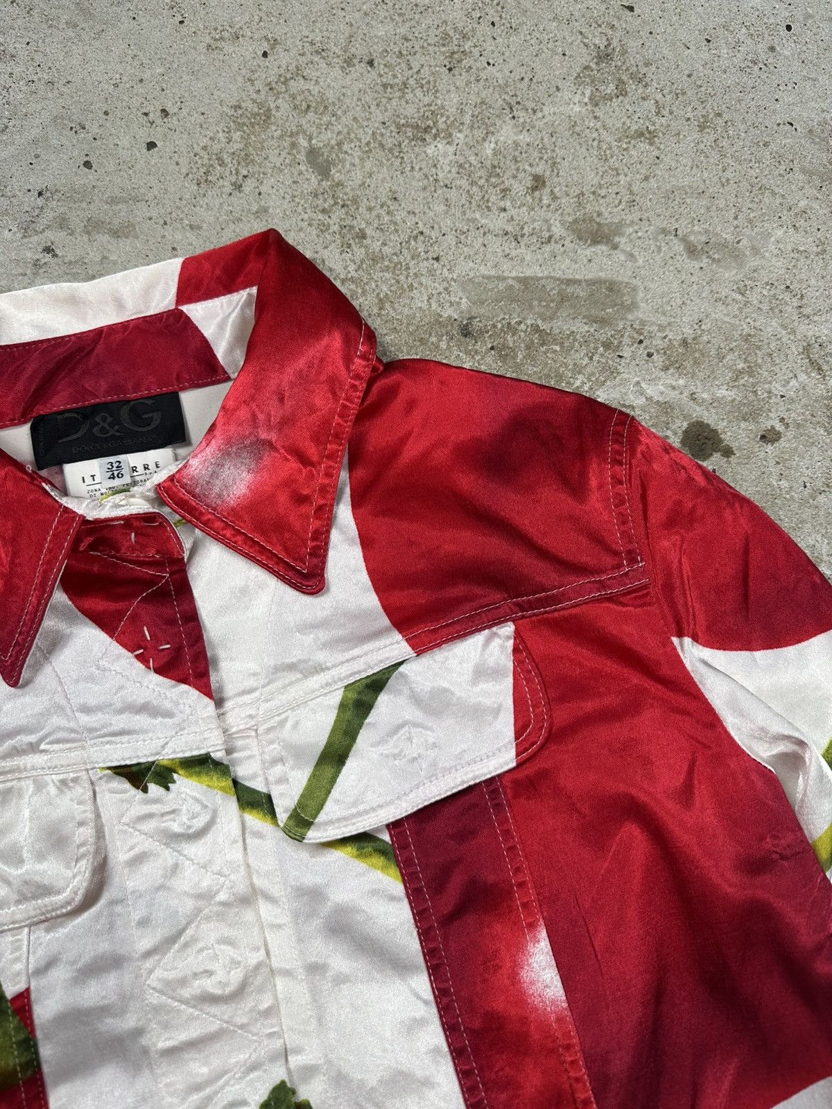 Dolce & Gabbana Vintage 90s Dolce & Gabbana Satin Cherry Print Jacket Size L / US 10 / IT 46 - 7 Thumbnail