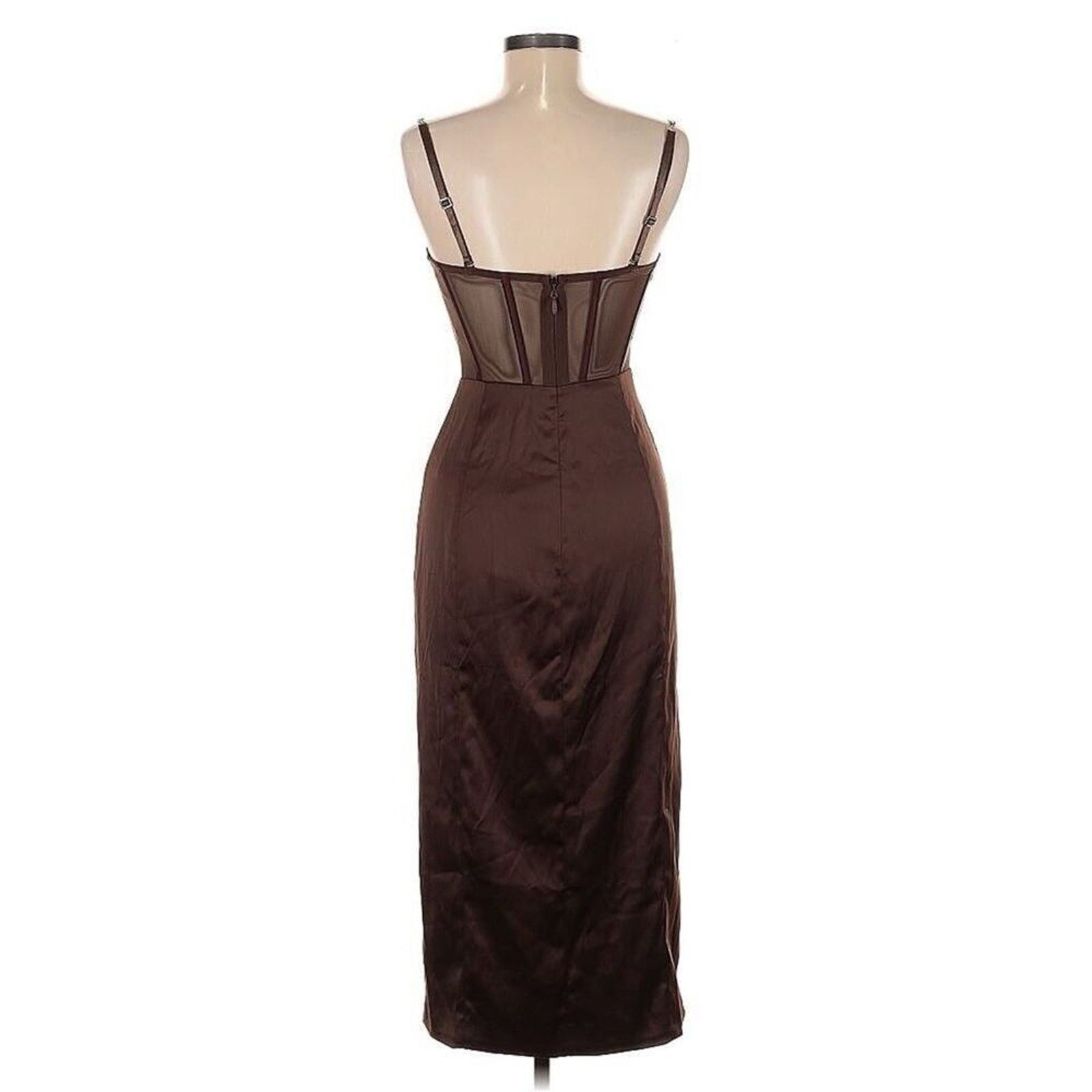 Other Meshki Talisa Chain Strap Side Split Corset Midi Dress Brown Size M / US 6-8 / IT 42-44 - 4 Thumbnail