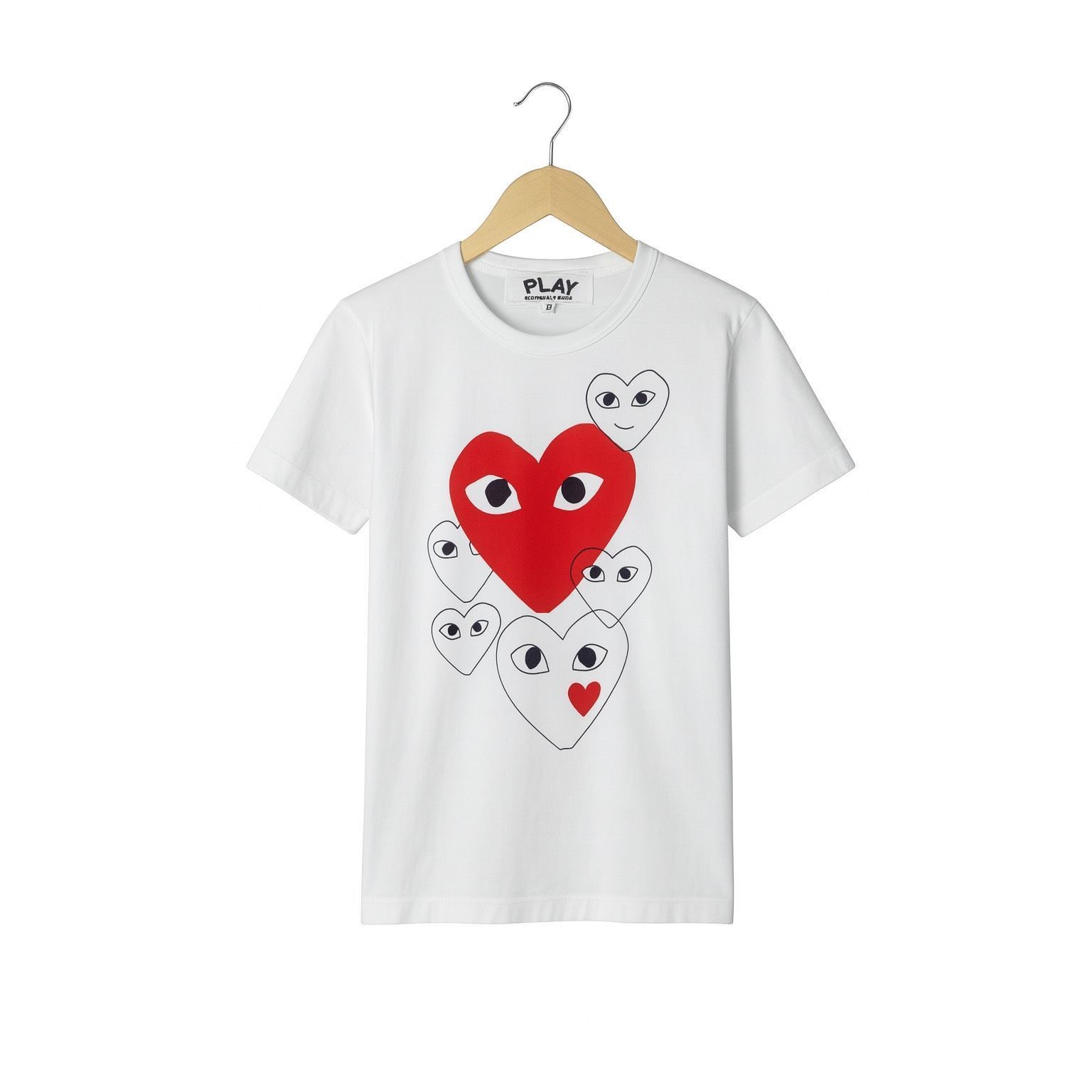 Comme des Garcons Comme des Garçons PLAY Multi-Heart Graphic Tee White Size M Unisex Size M / US 6-8 / IT 42-44 - 3 Thumbnail