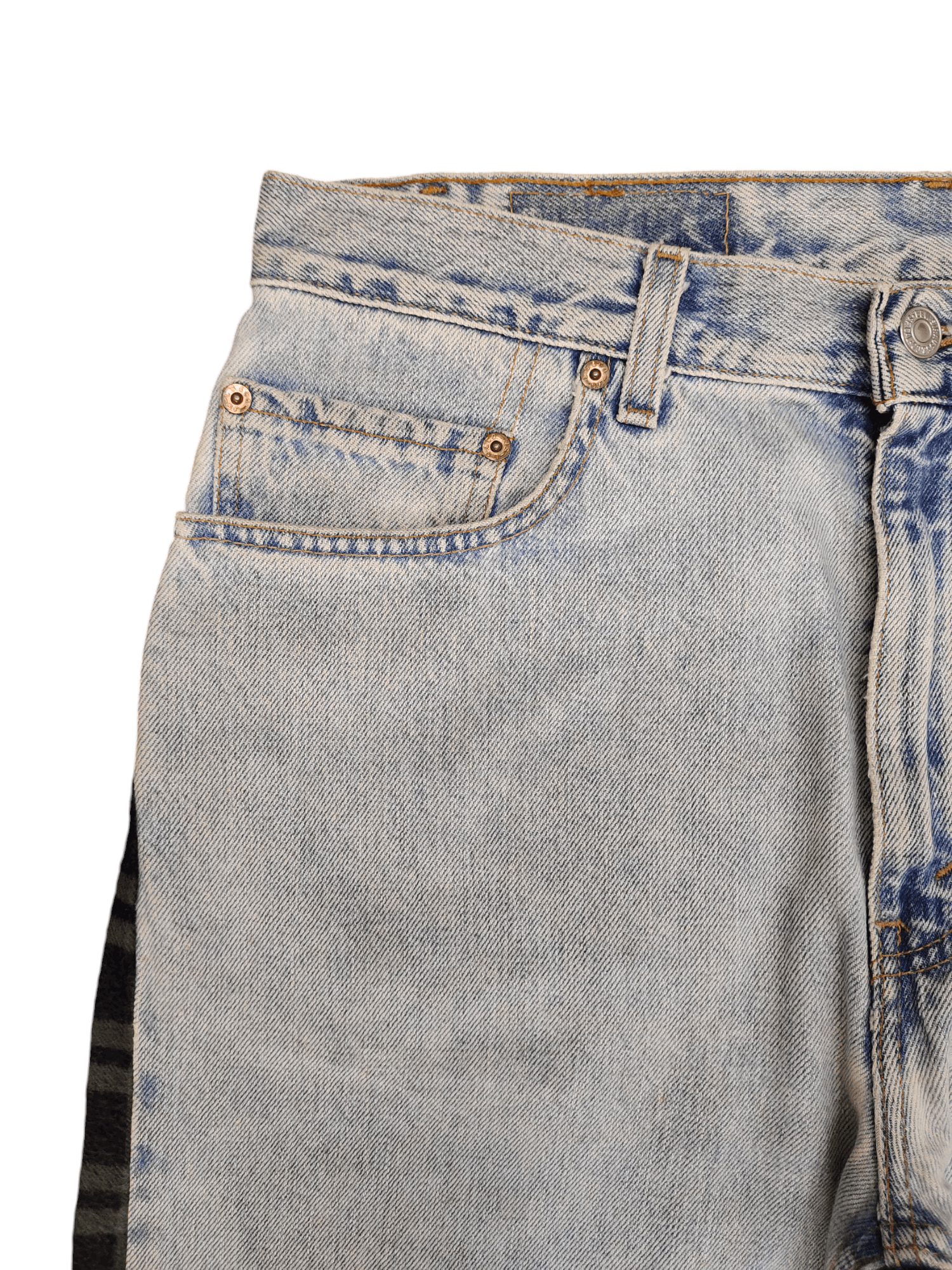 Levi's Vintage Clothing Vintage Levis 505 Distress Faded Checkered Jeans Custom Size US 34 / EU 50 - 4 Thumbnail
