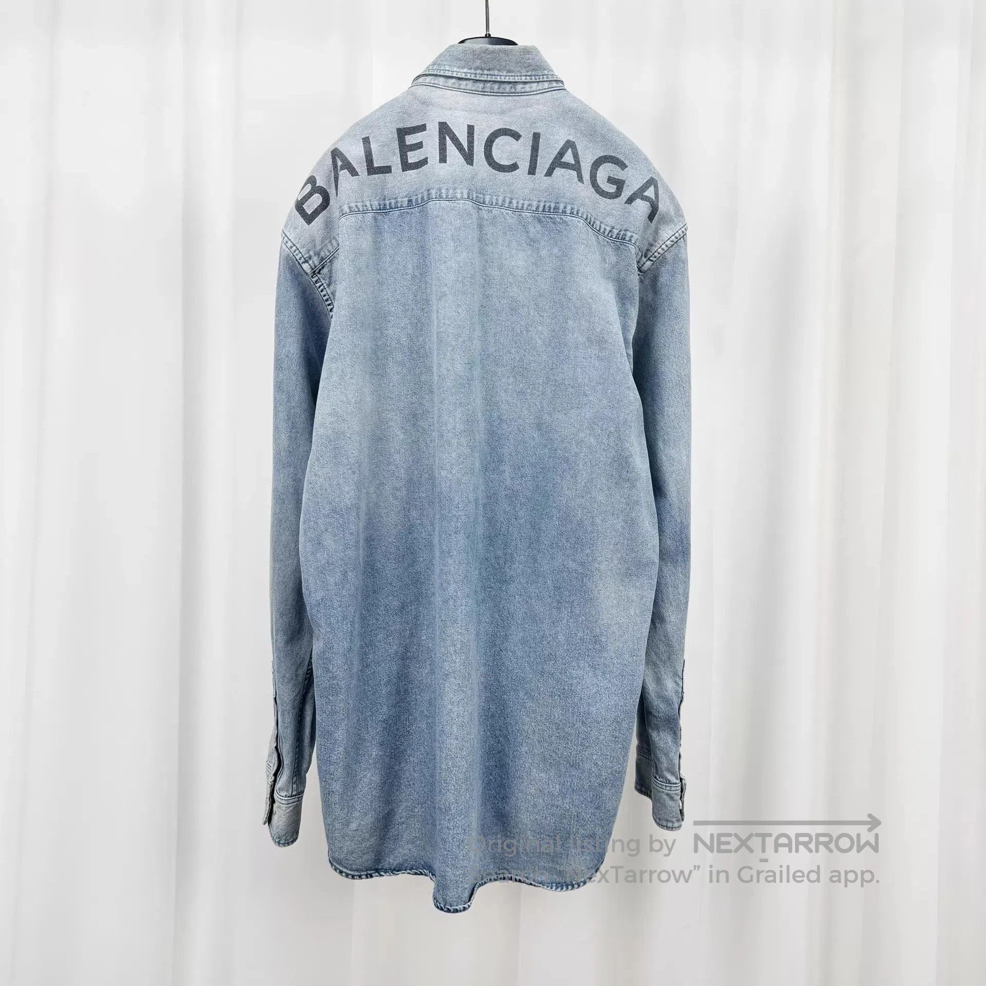 Balenciaga Blue Denim Long Sleeve Button-Up Shirt. Size US S / EU 44-46 / 1 - 1 Thumbnail