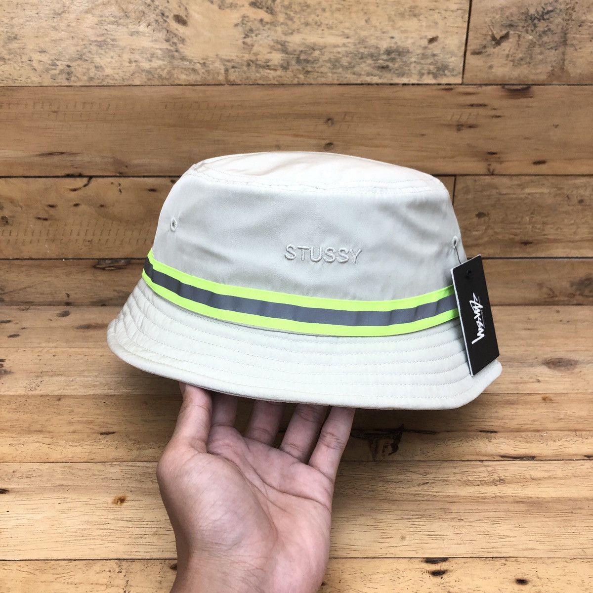 Stussy × Vintage Stussy Reflective Tape Bucket Size ONE SIZE - 1 Thumbnail