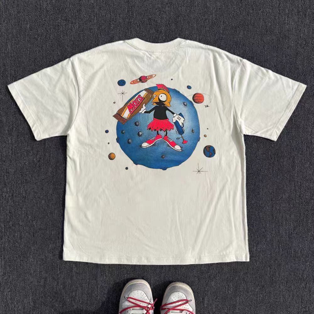 Vintage Beige washed retro fun earth print tee Size US M / EU 48-50 / 2 - 1 Thumbnail