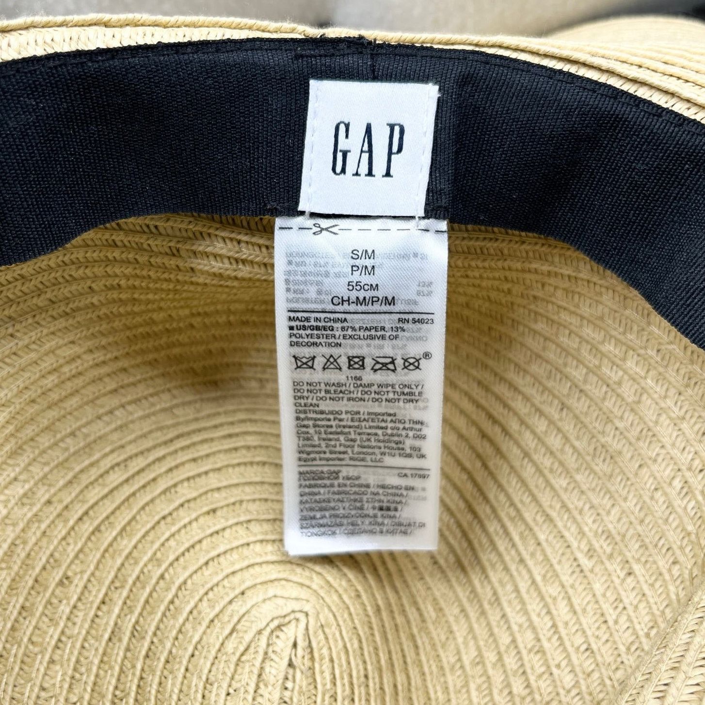 Gap GAP Womens Packable Sun Hat Wide Brim Beige Black New Size ONE SIZE - 6 Thumbnail