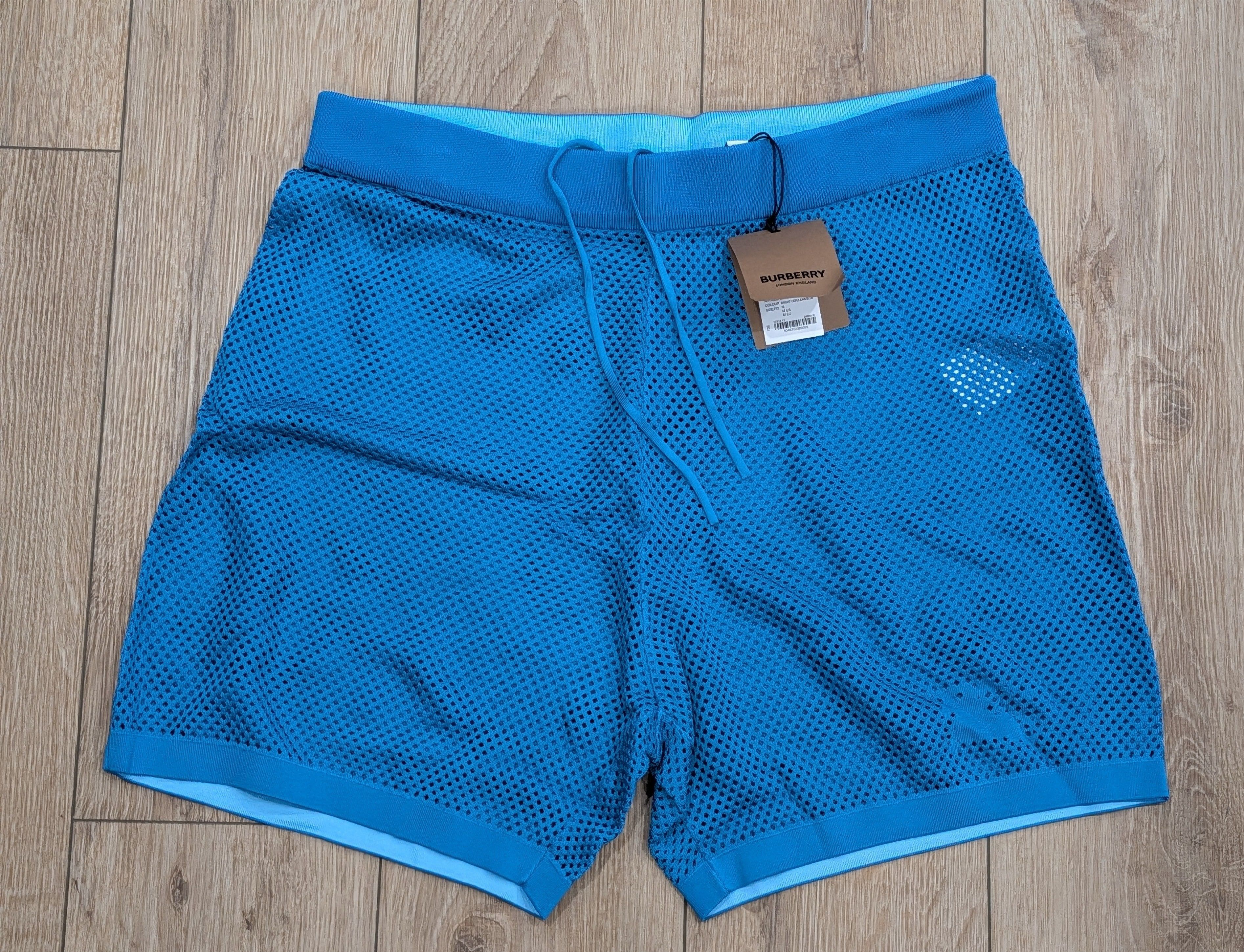 Burberry Burberry "EKD" Mesh Shorts Bright Cerulean Blue Medium Size US 32 / EU 48 - 1 Thumbnail