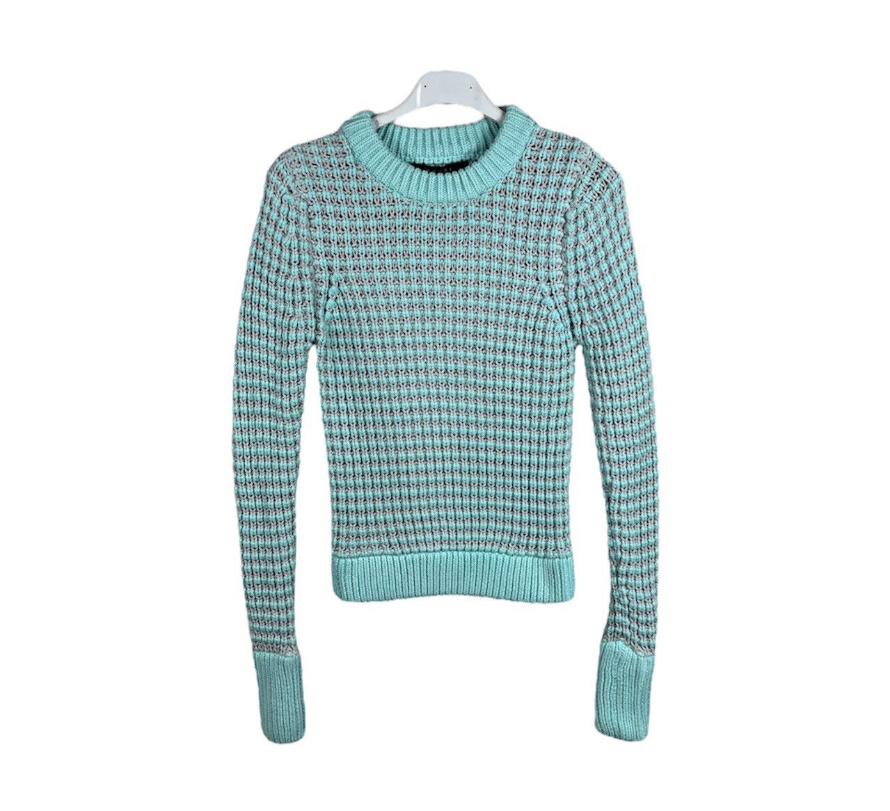 image of Avant Garde x Ksubi Vintage Ksubi Knitted Knit Jumper Sweater Y2K Heavy Weave in Grey/Light Blue, W