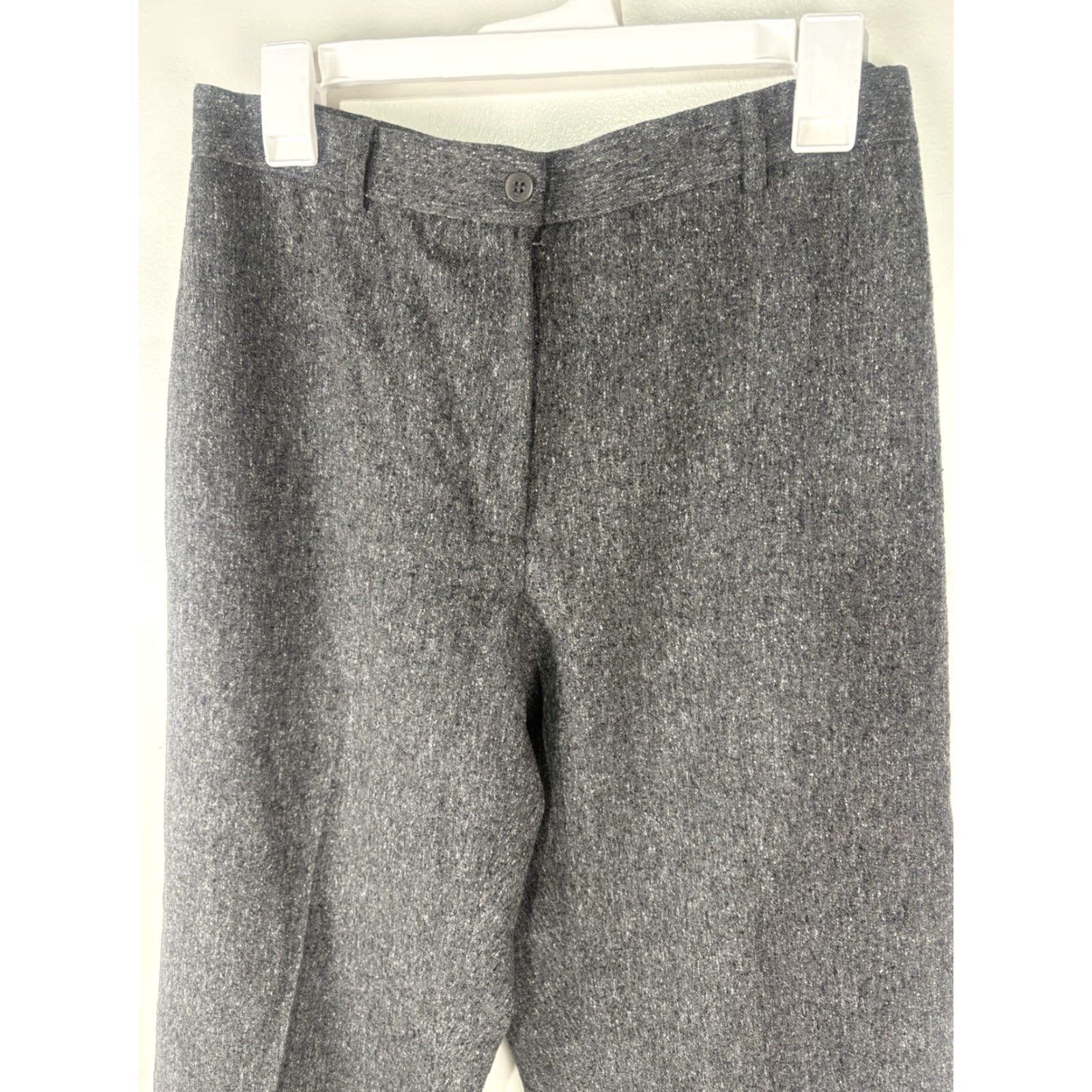 CO VINTAGE Isda & Co Women's Wide Leg Dress Pants Wool Silk Spandex Gray 8 High Rise City Retro Size 30" / US 8 / IT 44 - 2 Thumbnail
