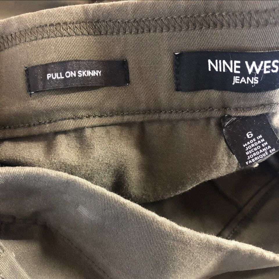 Nine West Nine West Pull On Skinny Ankle Pants Size 6 Army Green Elast Size 28" / US 6 / IT 42 - 7 Thumbnail