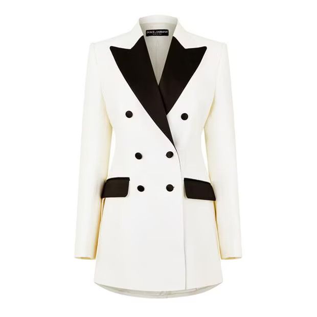 Dolce & Gabbana o1g2r1mq1024 Blazer in Bianco & Black Size M / US 6-8 / IT 42-44 - 1 Thumbnail