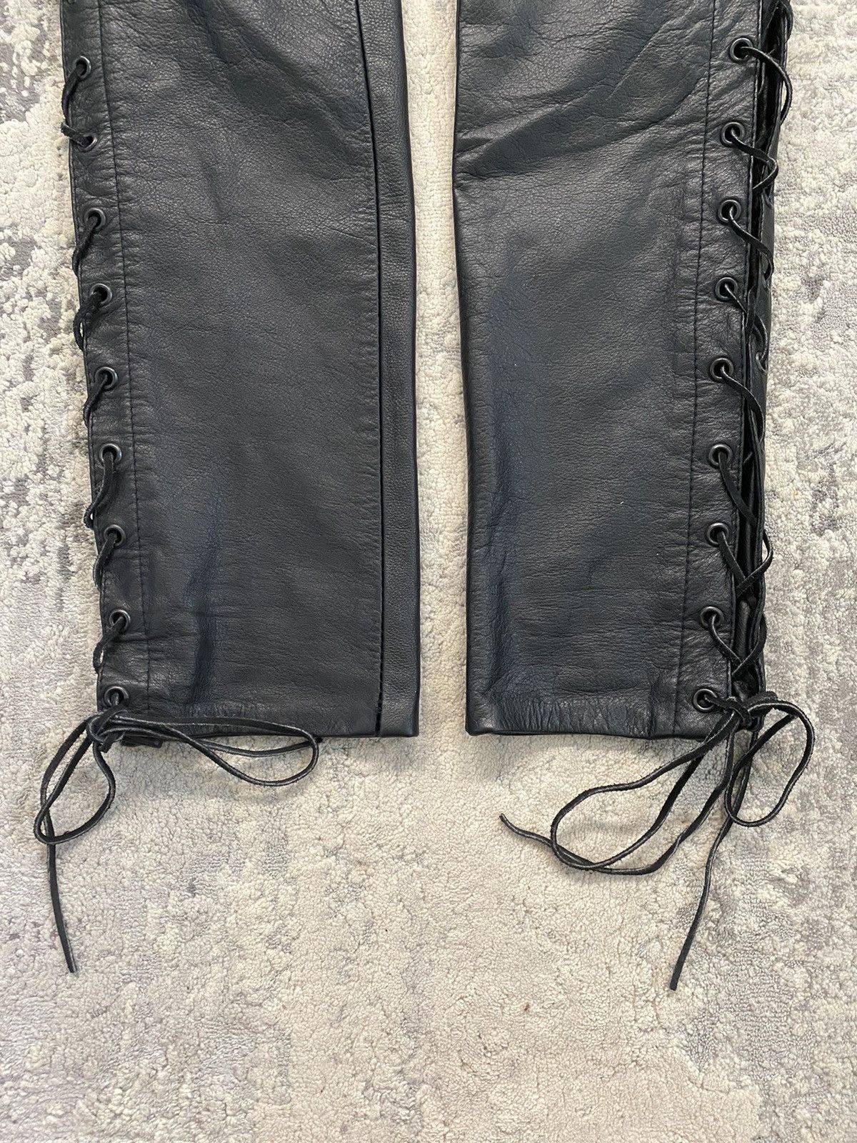 Raf Simons AW98 Leather Lace-up Pants Size US 32 / EU 48 - 3 Thumbnail