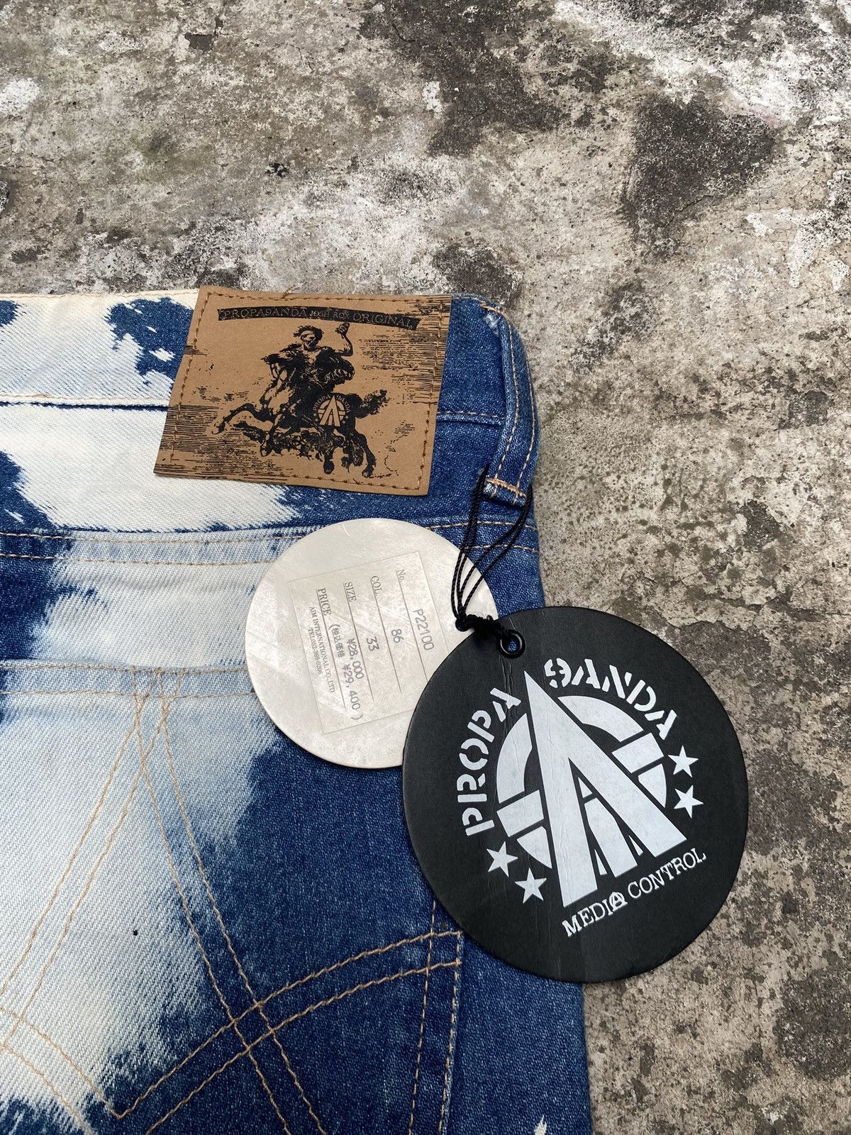 Japanese Brand PROPA9ANDA Josh Rox Tie Dye Ripped Japanese Denim Size US 33 - 3 Thumbnail