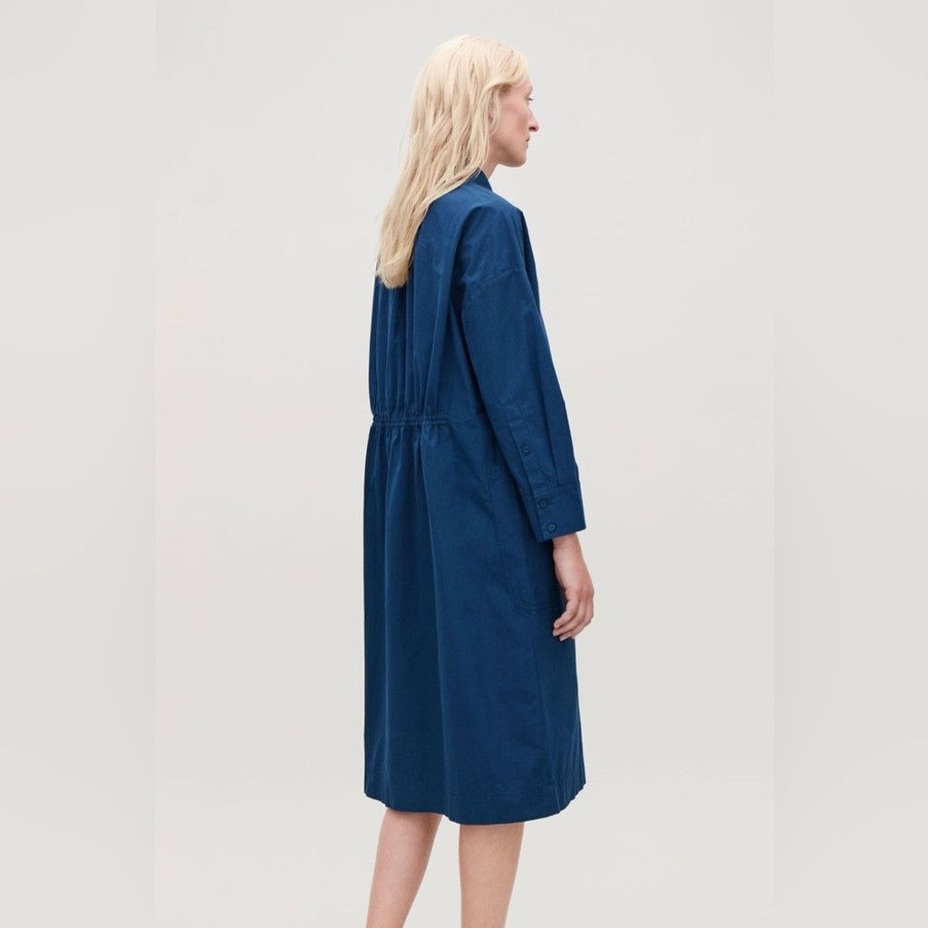 Cos COS Blue Long Jacket with Gathered Back Size 2 Size XS / US 0-2 / IT 36-38 - 2 Thumbnail