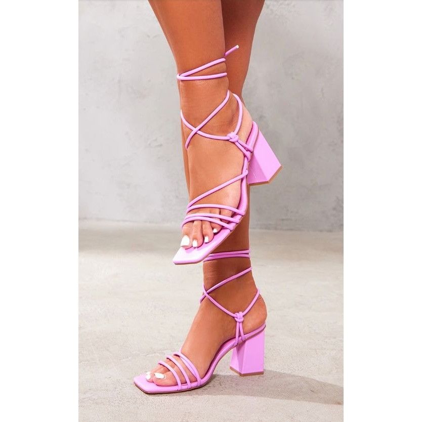 PrettyLittleThing PrettyLittleThing Womens Sandals Strappy Lace Up Chunky Bloc Size US 8 / IT 38 - 4 Thumbnail