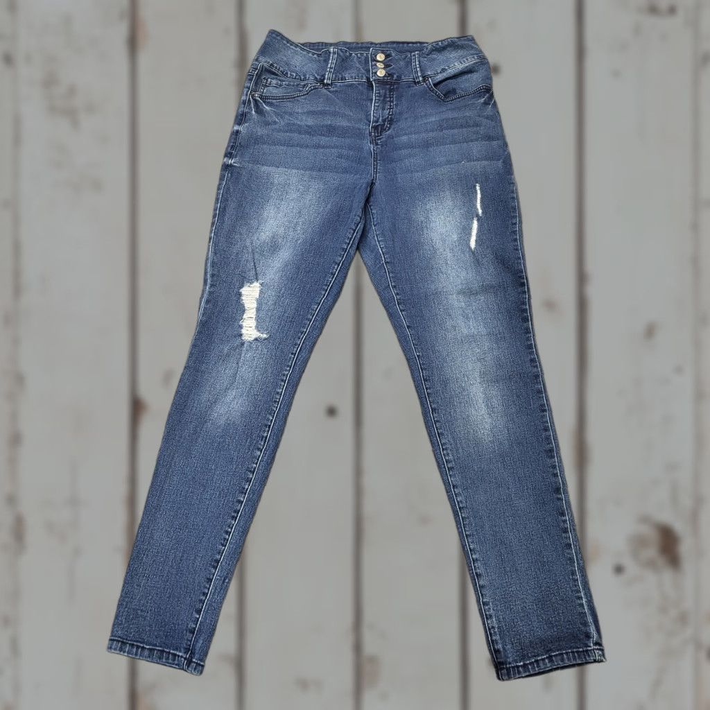Vintage Royalty For Me Jeans Women’s Slim Stretch Skinny High Rise Distressed 14 Blue Denim Classic 5-Pocket Women Royalty For Me Jeans for Women Size 36" / US 14 / IT 50 - 1 Thumbnail