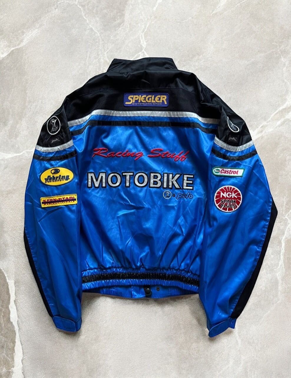 Vintage Vintage RACING JACKET SPEED MOTOBIKE Protective Shoulders Size US XL / EU 56 / 4 - 3 Thumbnail