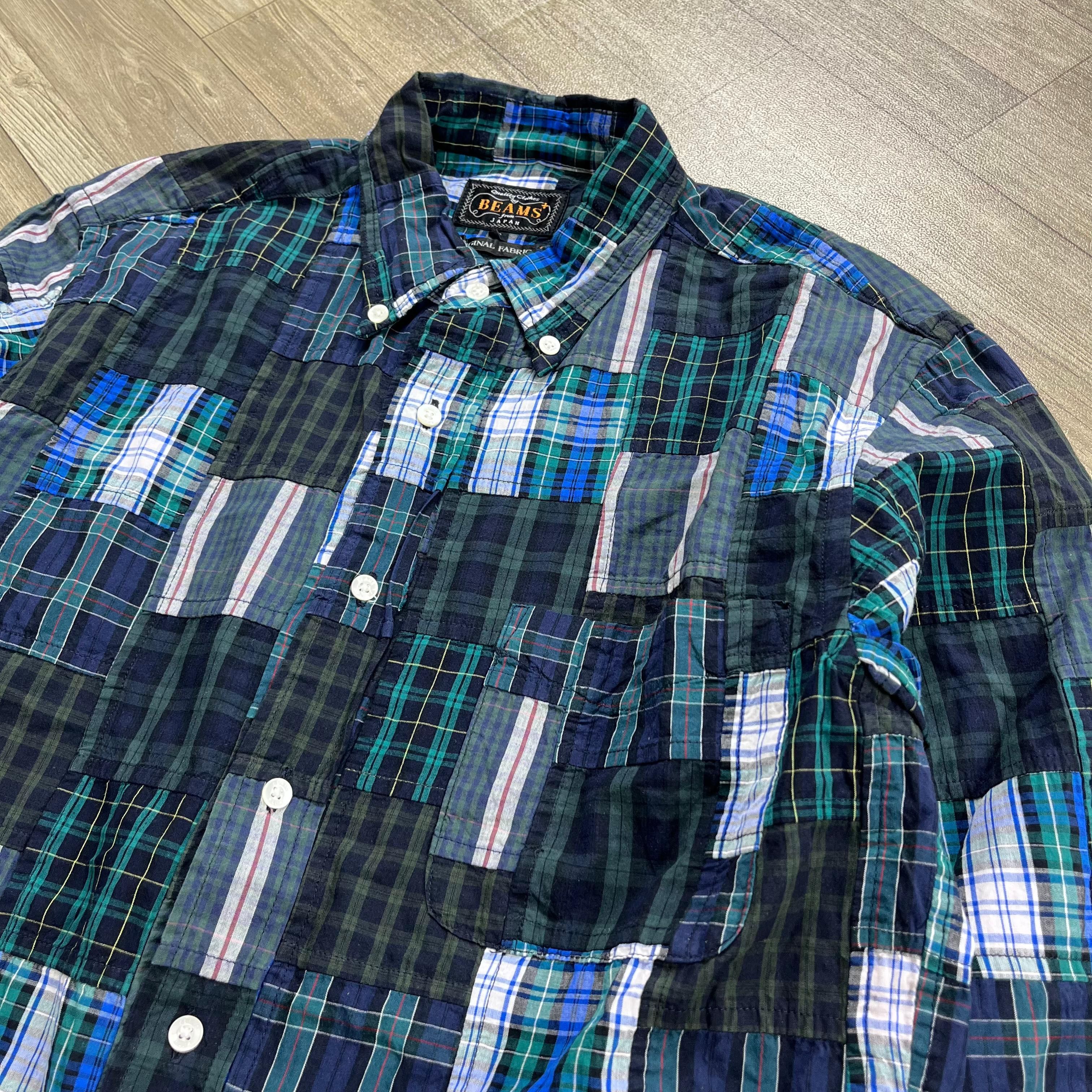 Beams Plus 00's Beams Plus Japanese Brand Patchwork Plaid Long Shirt Size US M / EU 48-50 / 2 - 3 Thumbnail