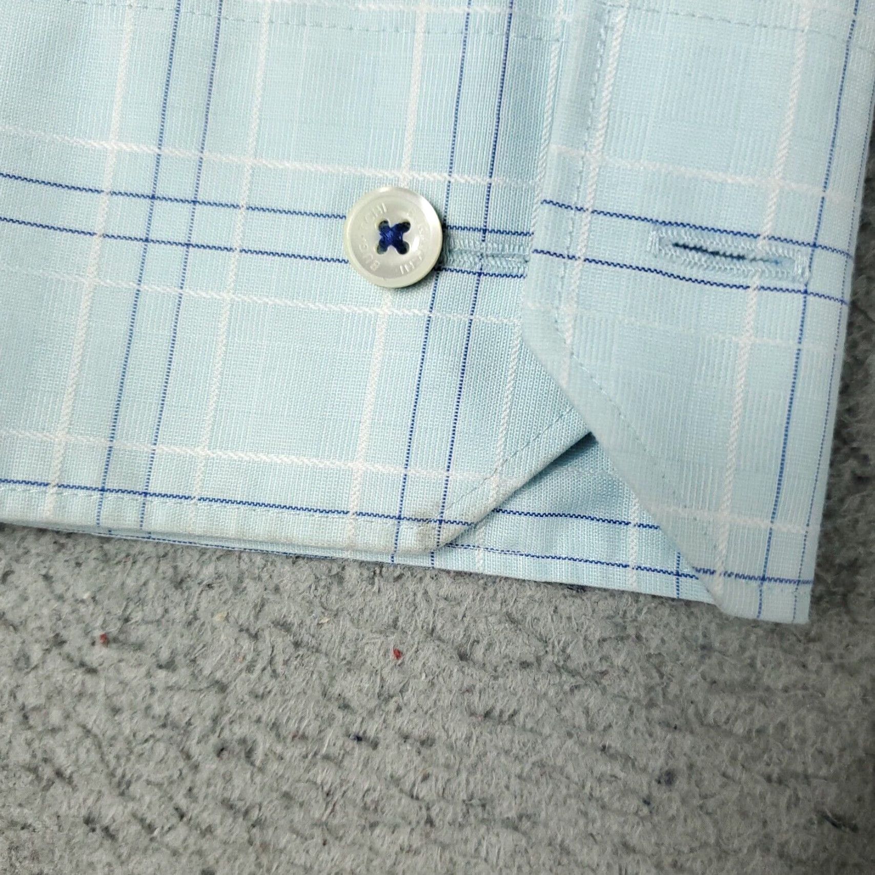 BUGATCHI Bugatchi Shirt Mens Medium Blue Plaid Shaped Fit Button Up Long Sleeve Size US M / EU 48-50 / 2 - 5 Thumbnail