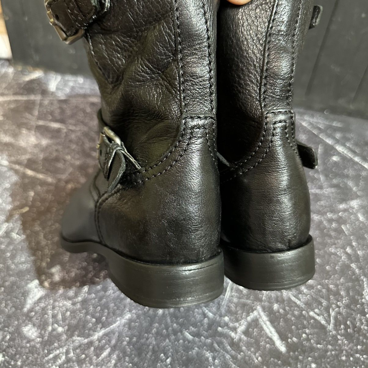 Prada PRADA Women’s Leather Black Biker Boots Size 39.5 Size US 9.5 / IT 39.5 - 9 Thumbnail