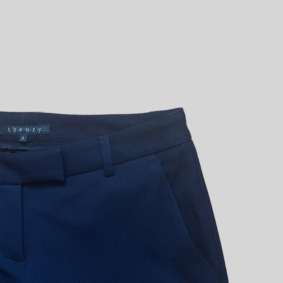 Theory Theory Wide Leg Wool Pants in Navy Blue | Size 2 Size 26" / US 2 / IT 38 - 5 Thumbnail