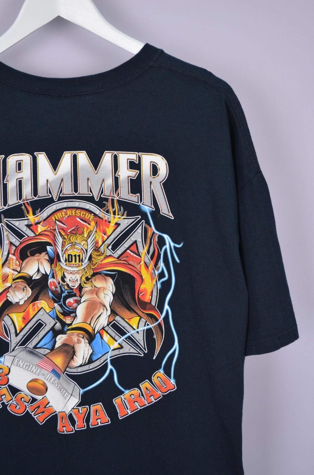 Gildan Hammer D11 Fire Rescue Besmaya Iraq FOB T Shirt Movie Sz XL Size US XL / EU 56 / 4 - 10 Thumbnail