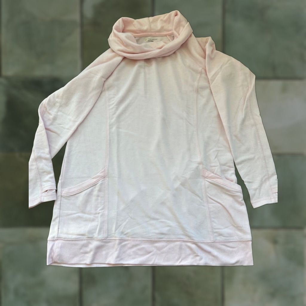 Tek Gear Womens Tek Gear Pink Dry Tek Turtleneck Tunic Sweatshirt with Pockets Size Medium Size M / US 6-8 / IT 42-44 - 1 Thumbnail