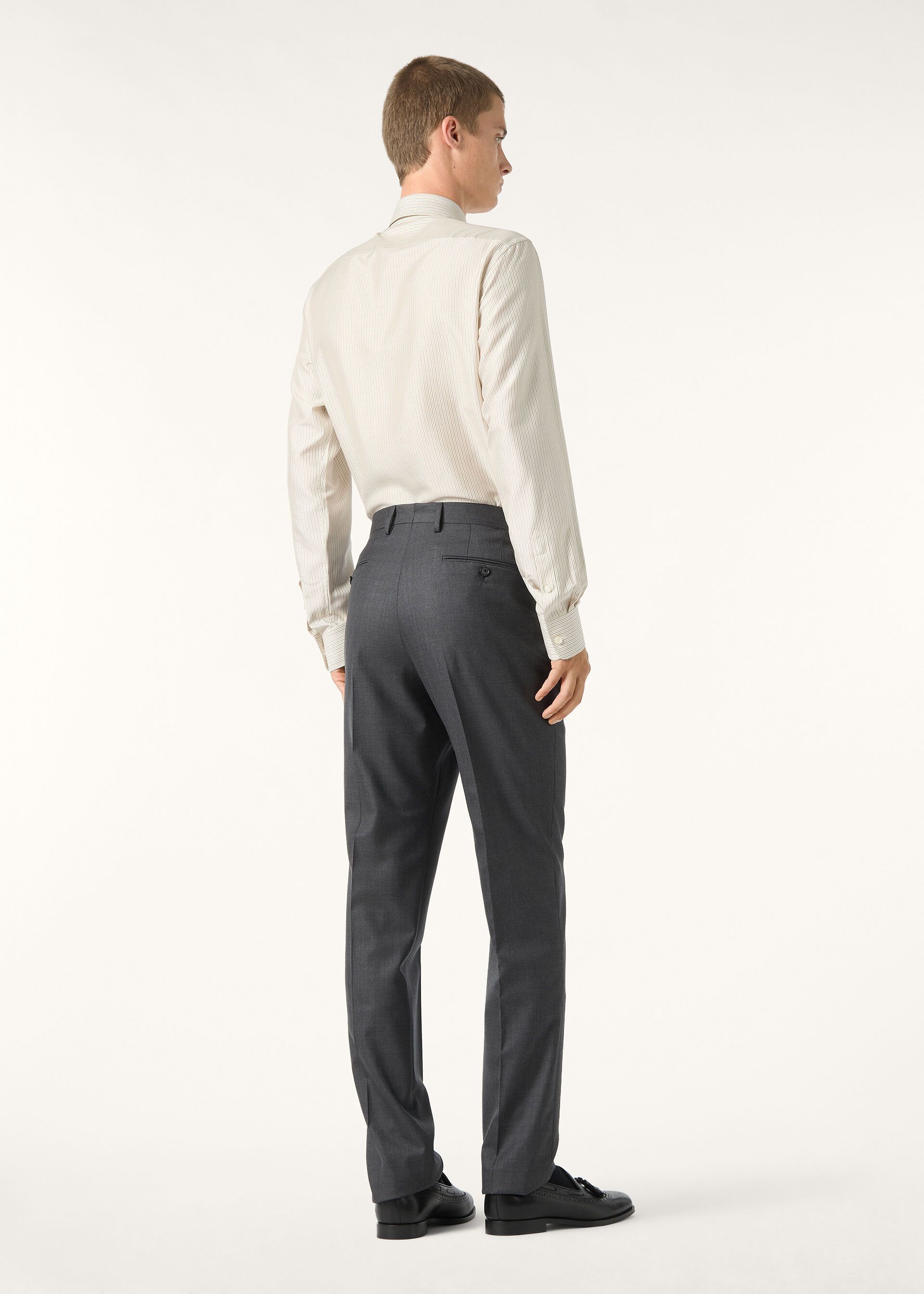 Loro Piana os11x0326 FAQ9820 Filippo Shirt in Taupe Shades Stripes Size US XL / EU 56 / 4 - 5 Thumbnail