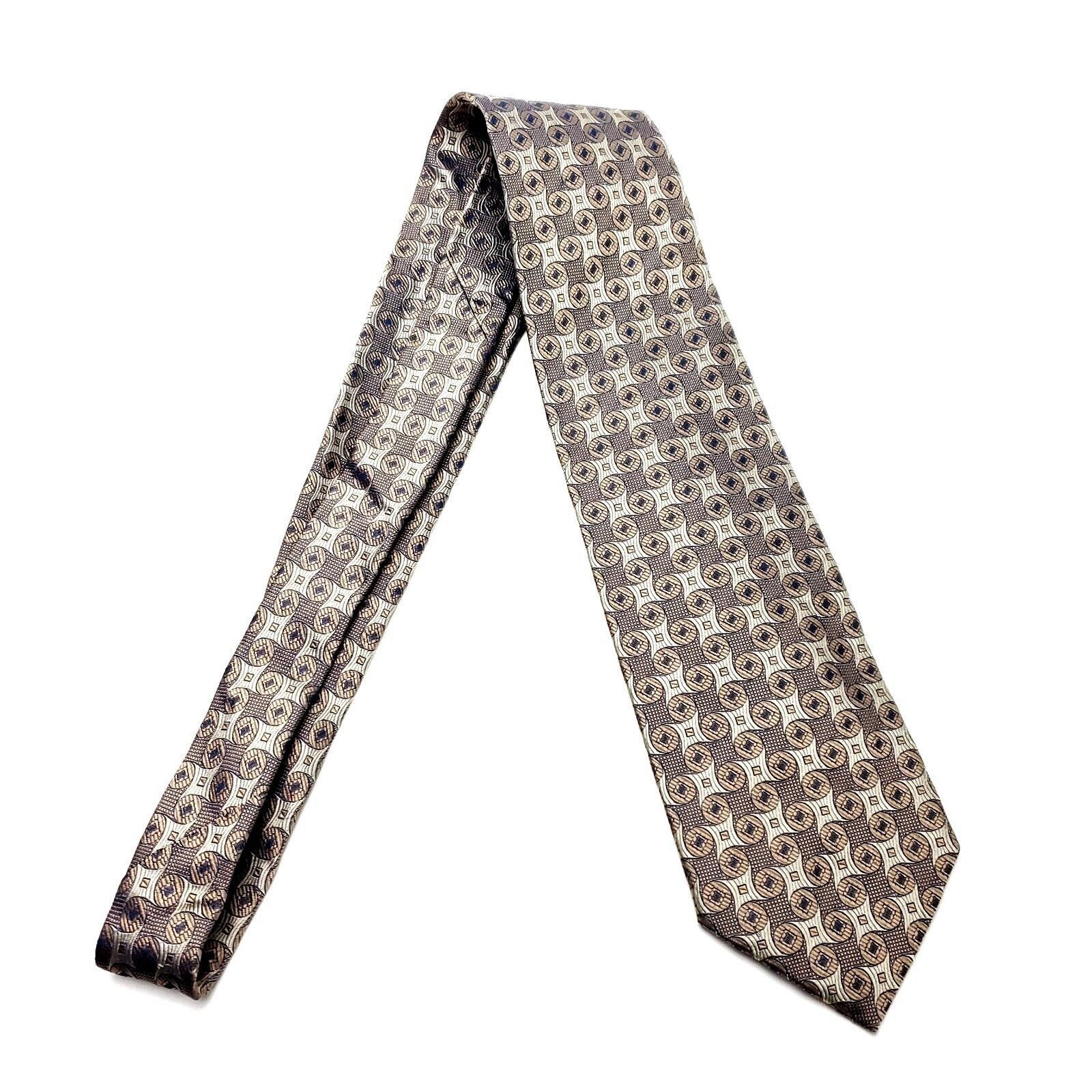 XMI Platinum XMI Platinum Silk Tie Woven Beige Geometric Size ONE SIZE - 6 Thumbnail