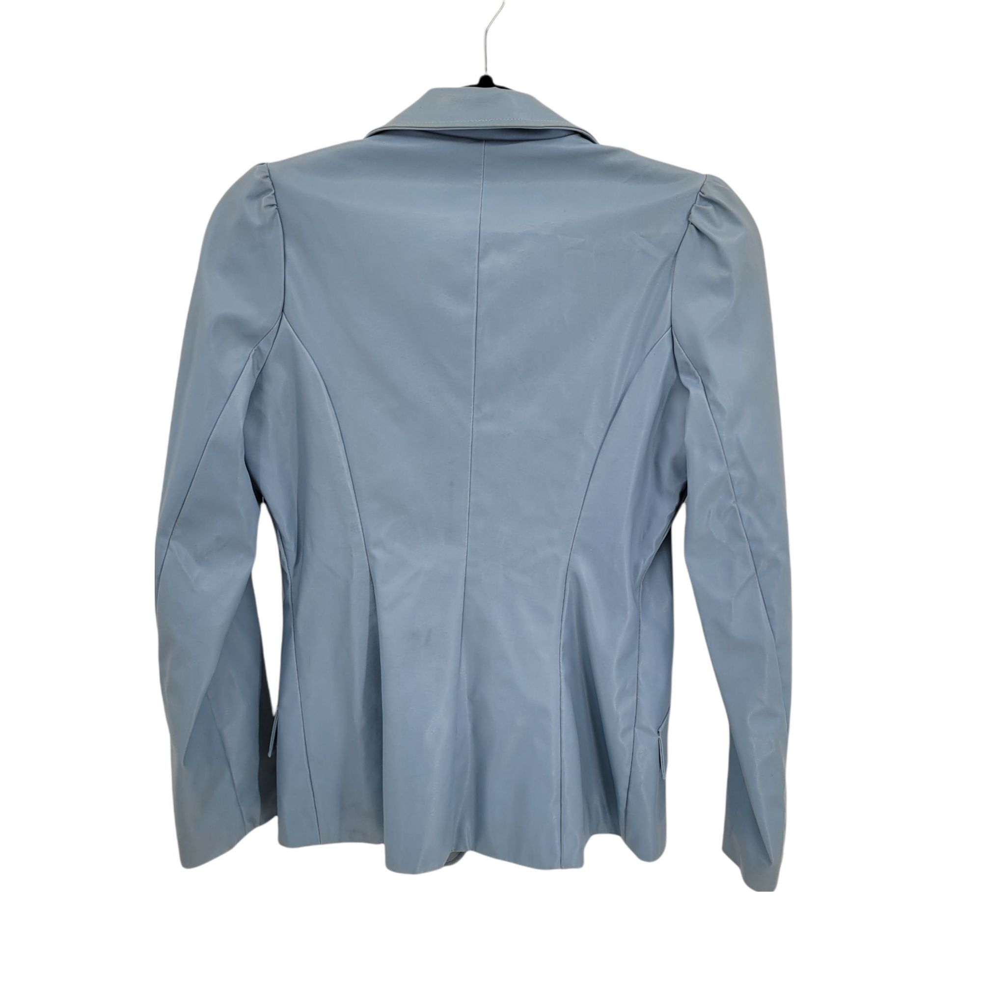 Vintage Vtg 80s Robin Egg Blue Faux Leather Blazer Jacket Sz M Puff Size M / US 6-8 / IT 42-44 - 2 Thumbnail