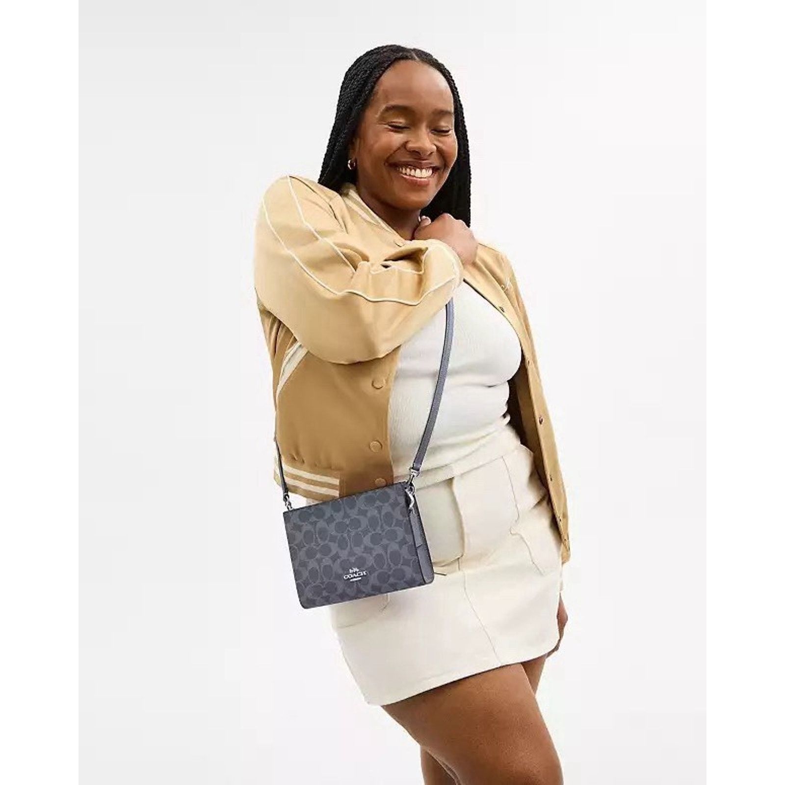 Coach NWT Coach Slim Crossbody Bag Canvas CAR12 Silver/Chambray Size ONE SIZE - 11 Thumbnail