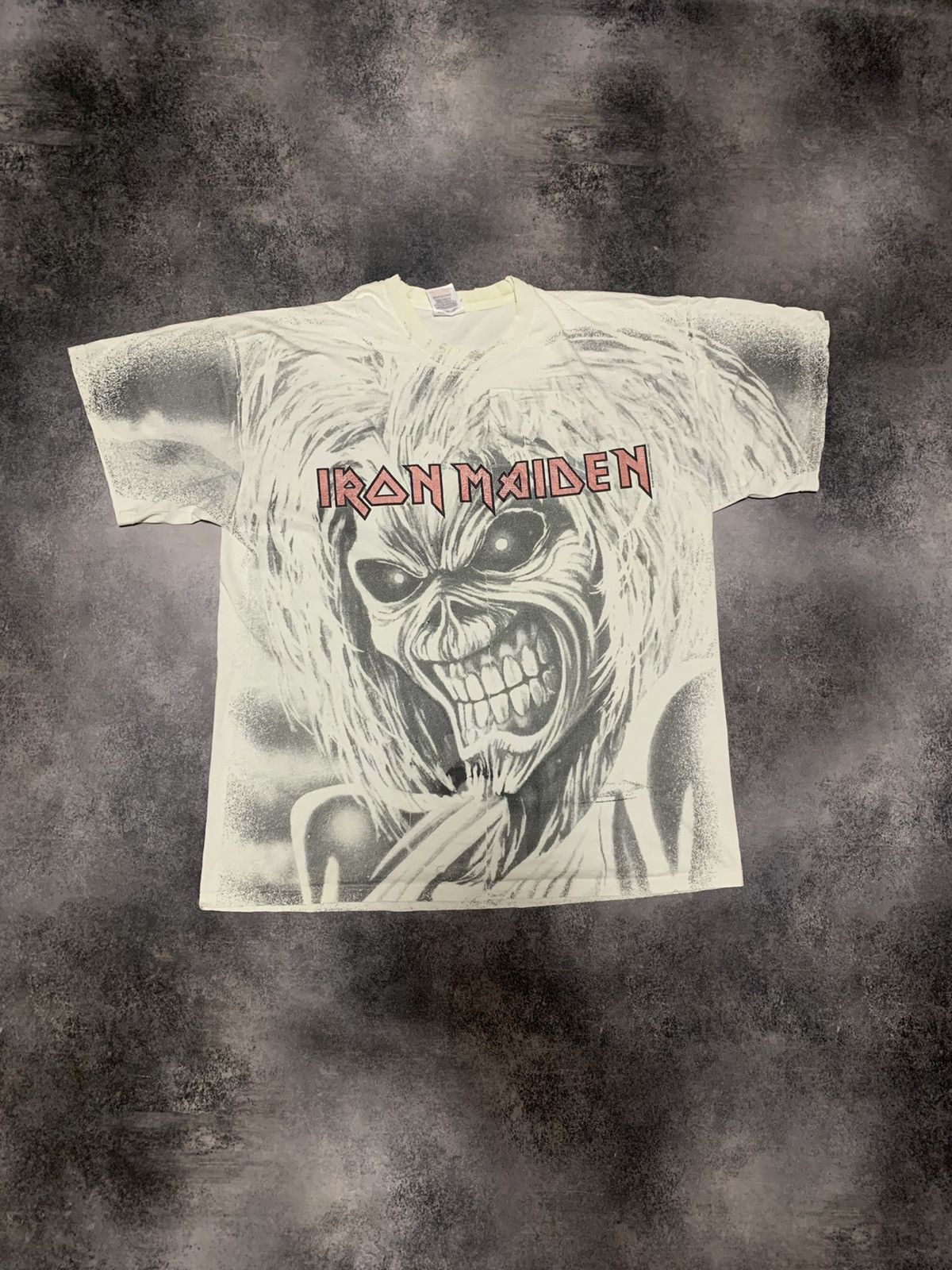 Rare 90s All Over Print Iron Maiden Vintage Tee shirt