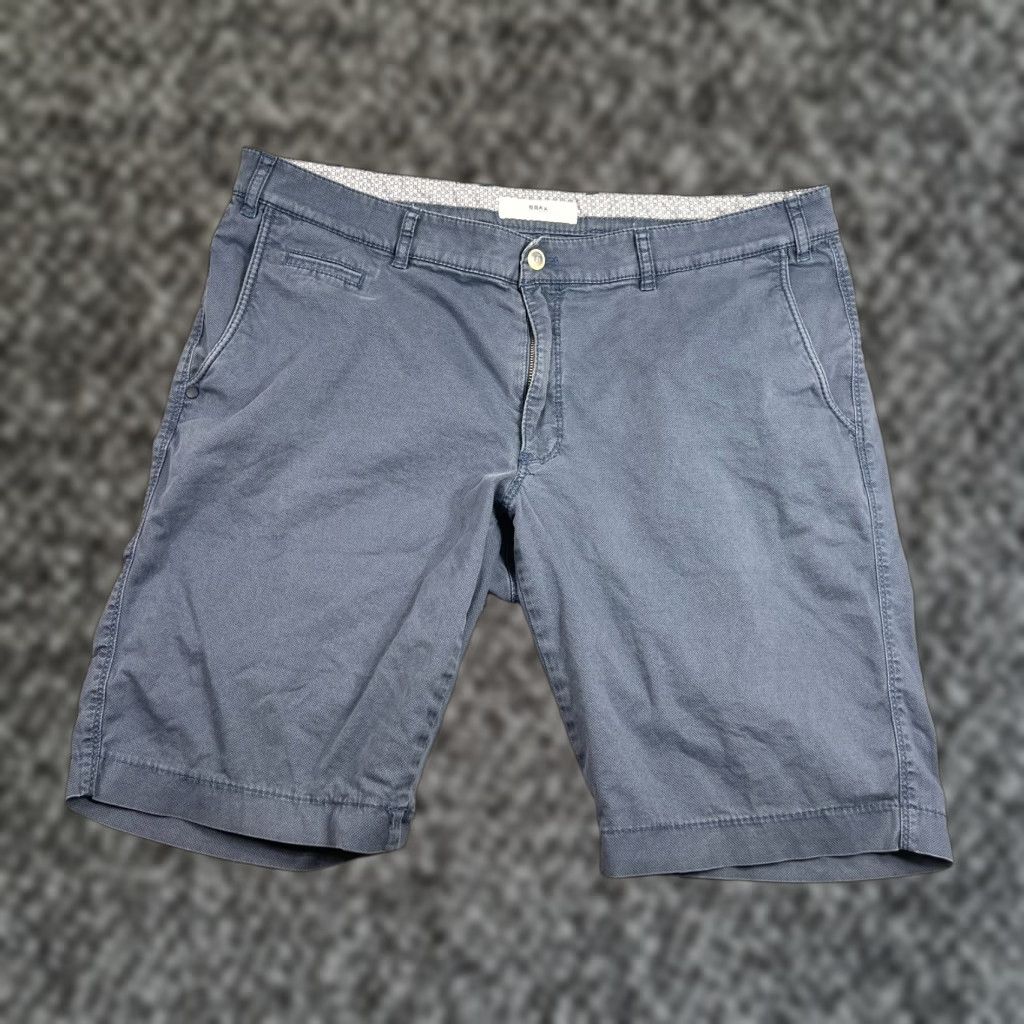 BRAX BRAX Shorts Men 40 Chino Flat Front Blue Breathable Lightweight Casual Mid Rise 11in Inseam Size US 40 / EU 56 - 1 Thumbnail