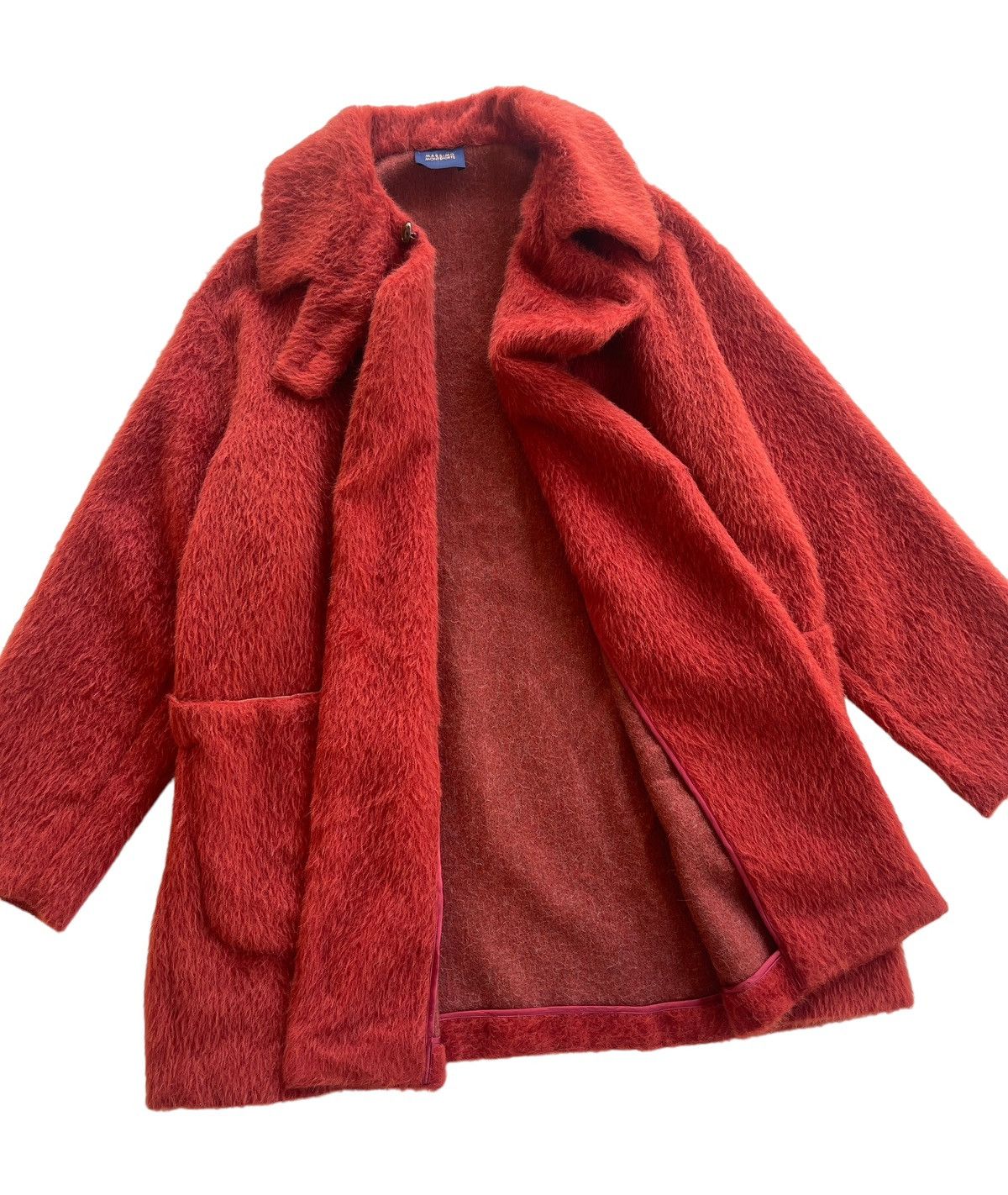 Japanese Brand Massimo Monteforte Fuzzy Mohair Button Less Coat Size M / US 6-8 / IT 42-44 - 8 Thumbnail