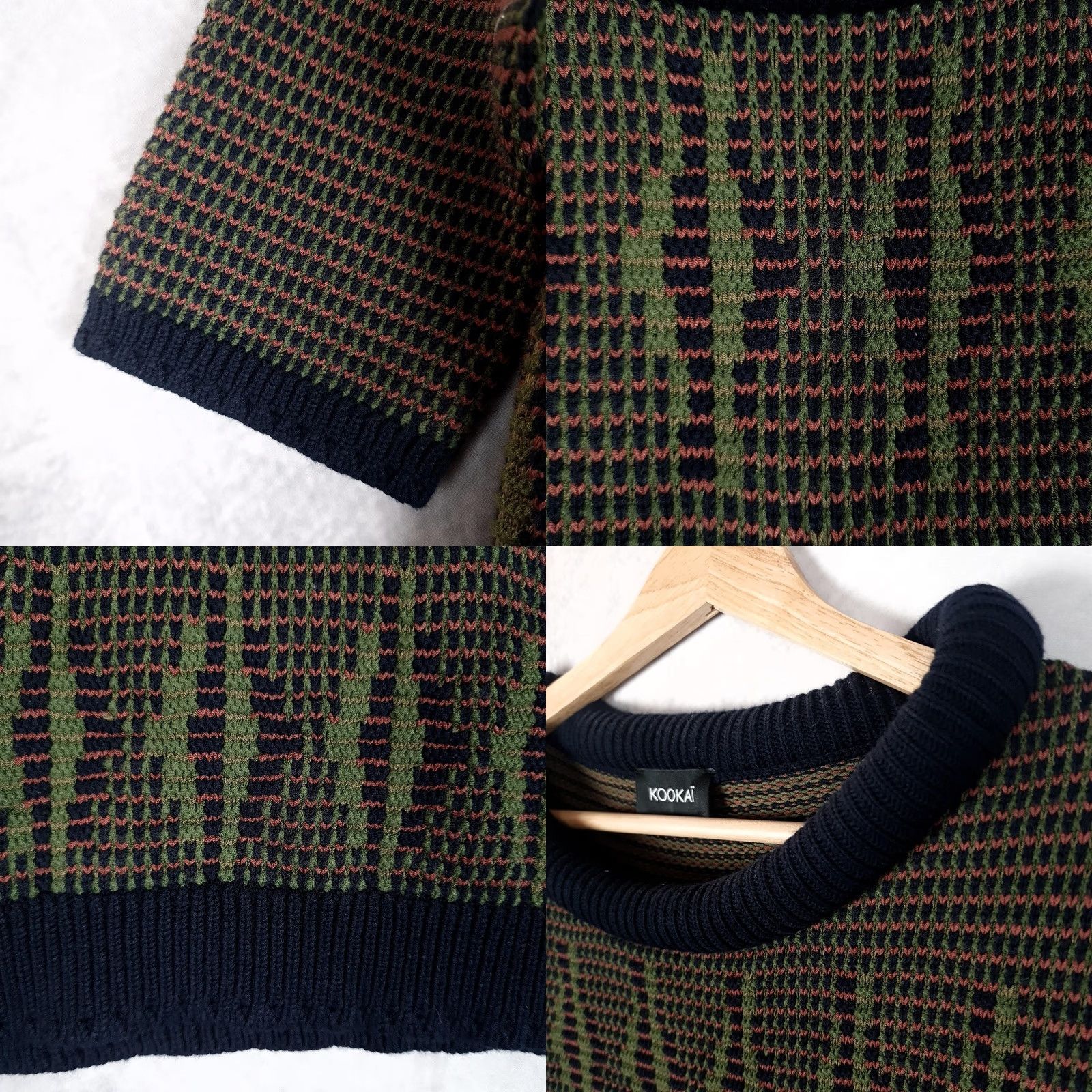Vintage Kookai Sweater Womens S Short Sleeve Round Neck Geometric Knit Pullover Navy Blue Top Jumper Size S / US 4 / IT 40 - 8 Thumbnail